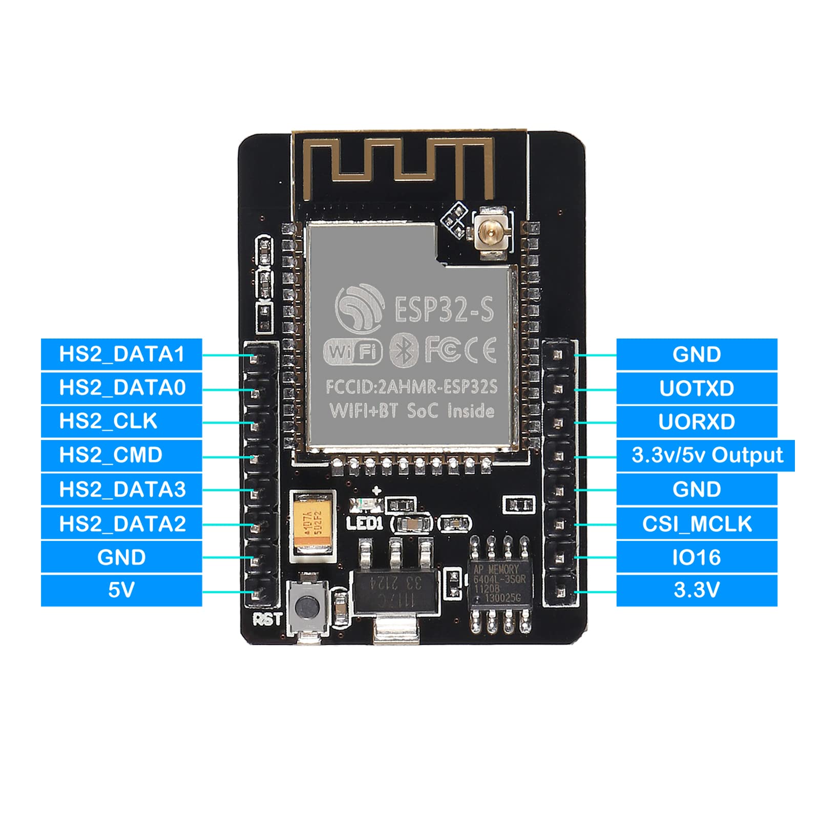Aediko 4Pcs Esp32 Cam Development Board 2.4Ghz Wifi + Bt/Ble Module With Ov2640 Camera Module