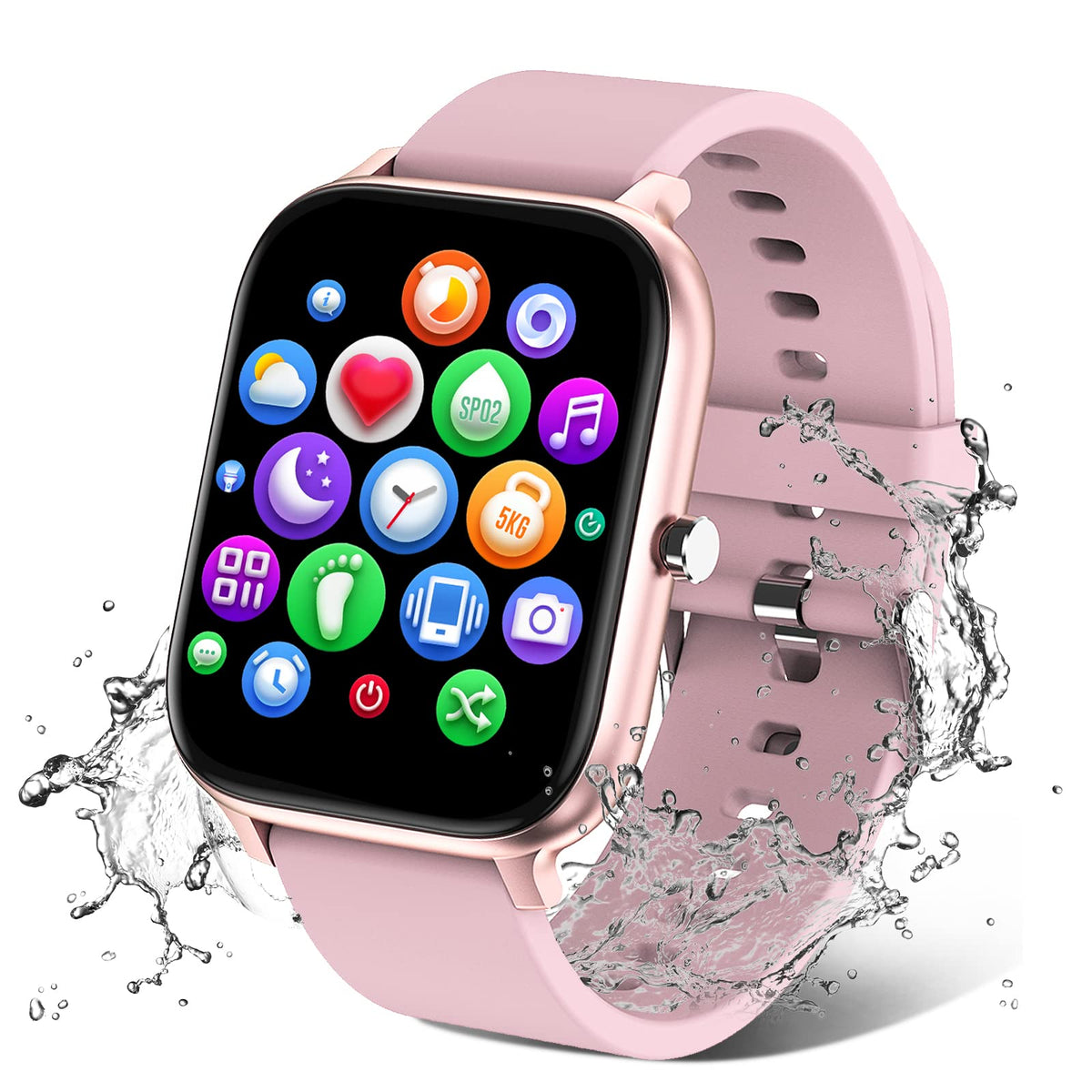 Torjalph Smart Watch For Men Women Compatible With Iphone Samsung Android Phone 1.69 Full Touch Screen Watch Ip68 Waterproof Blu