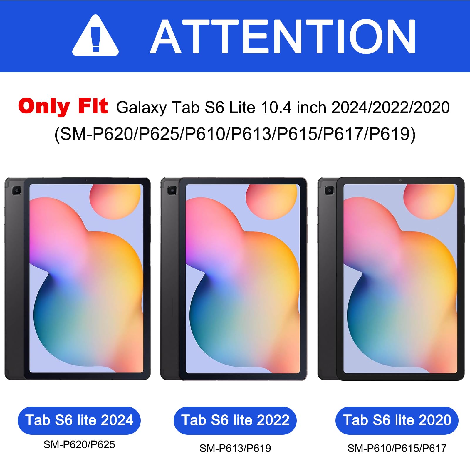 Braecnstock Case For Samsung Galaxy Tab S6 Lite 10.4 Inch 2024/2022/2020 (Sm P620/P610/P619) Shockproof Protective Cover With Ro