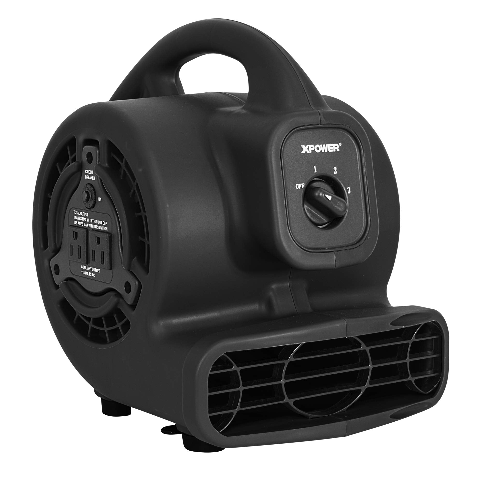 Xpower P 80A Mini Mighty 138 W 600 Cfm Centrifugal Air Mover, Carpet Dryer, Floor Fan, Blower, Stackable, Daisy Chain, For Water