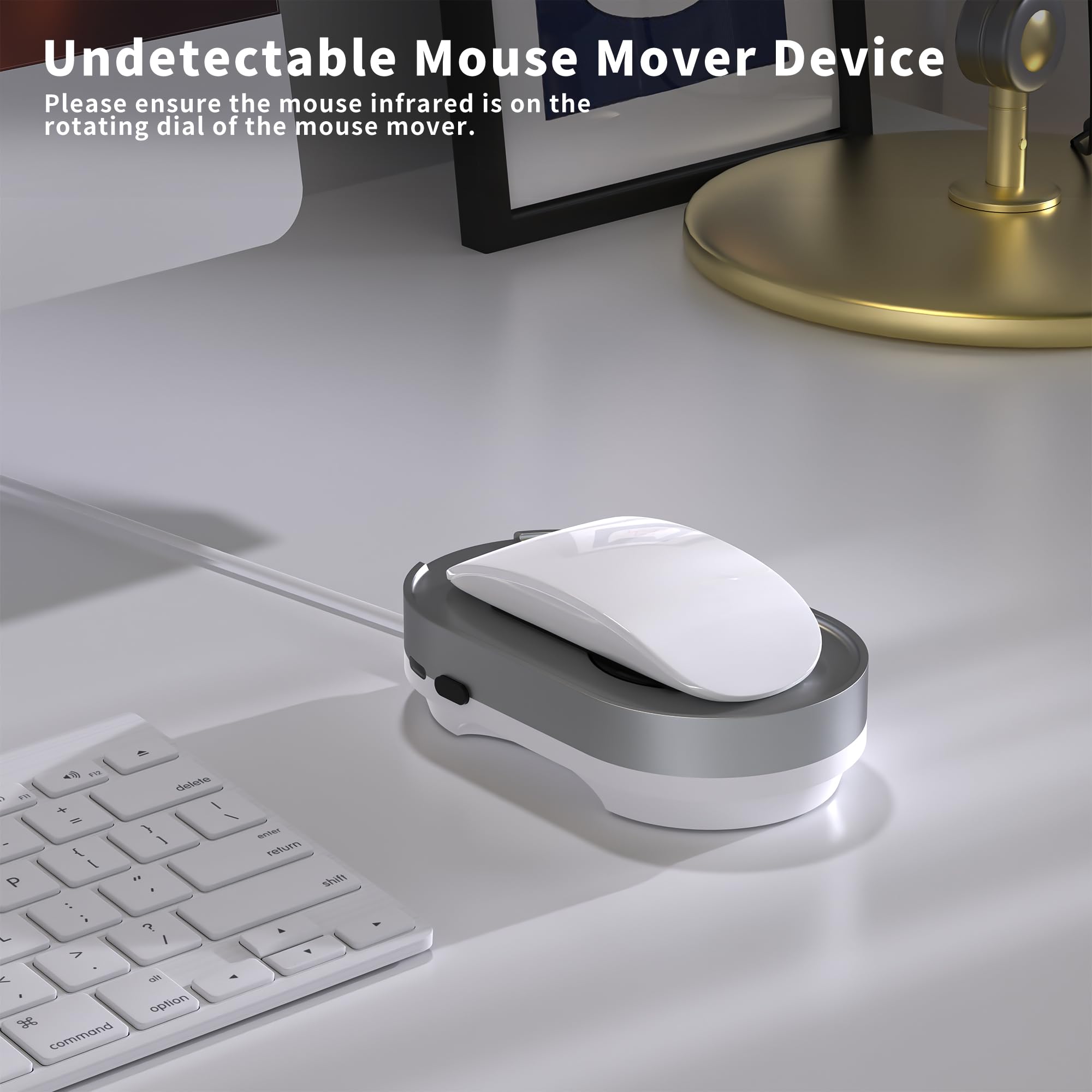 Jerryrun Mouse Jiggler, Undetectable Mouse Mover Device Wiggler Shaker With Drive Free Usb Cable And Usb C To Usb Adapter, Physi