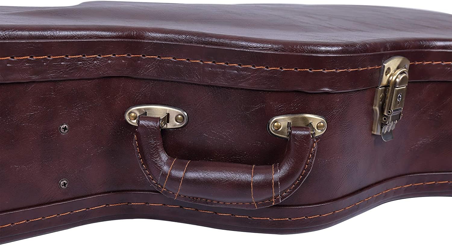 Crossrock Hard-Shell Wood Case For 17    Archtop Acoustic Jazz Guitars-Stainless Steel Latches, Sponge Lining, Metal Feet, Stora