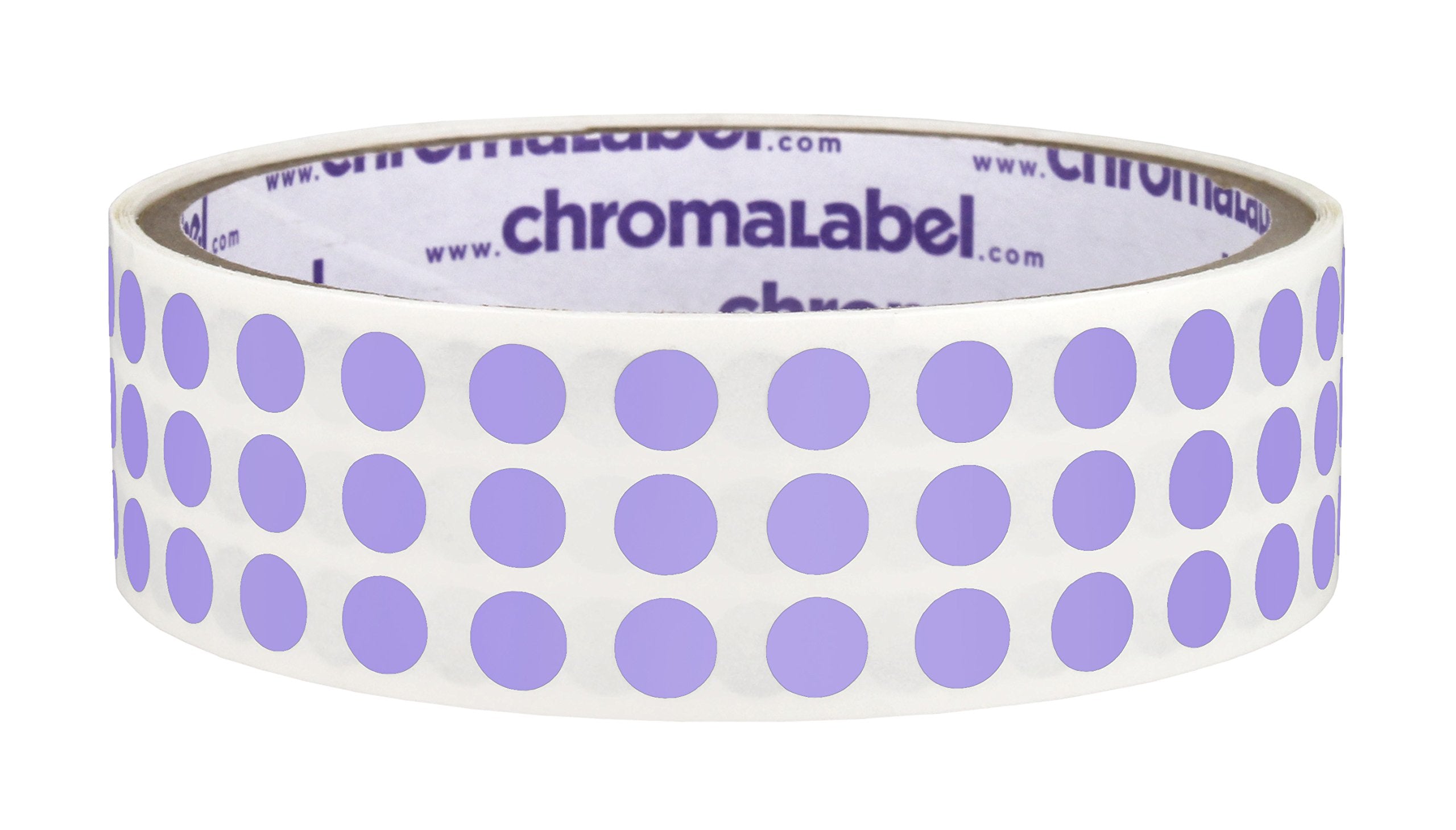 Chromalabel 025 Inch Round Label Permanent Color Code Dot Stickers, 1000 Labels Per Roll, Lavender