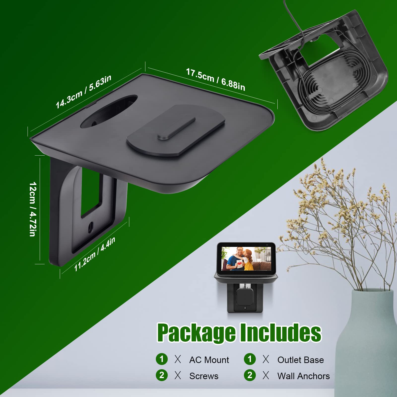 Kosnail Wall Mount For Echo Show 5, Wall Mount For Echo Show 8, Universal Speaker Holder Stand Adjustable Swivel 360 Degree Smar