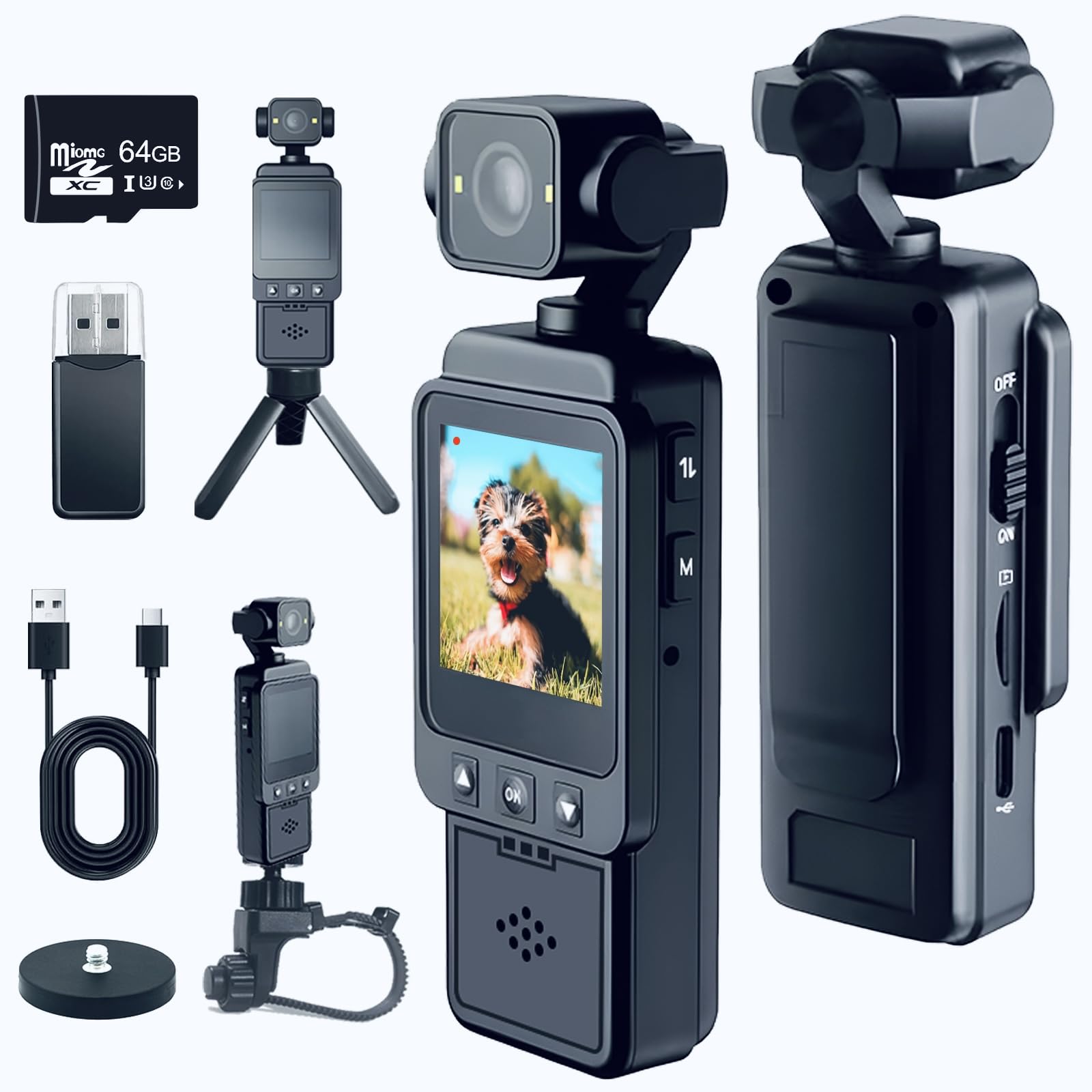 NTMHCTA Mini Body Camera with Audio & Video Recording, Pocket Action POV Camcorder 270 Rotation 1080P FHD, 64GB Wearable Camera 