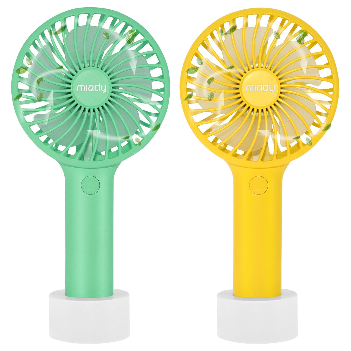 2 Pack Upgraded 5000Mah Portable Handheld Fan 3 Speed Mini Usb Strong Wind 7 20 Hours Runtime Personal Electric For Travel Office Outdoor (Lake Green+Lemon Yellow)