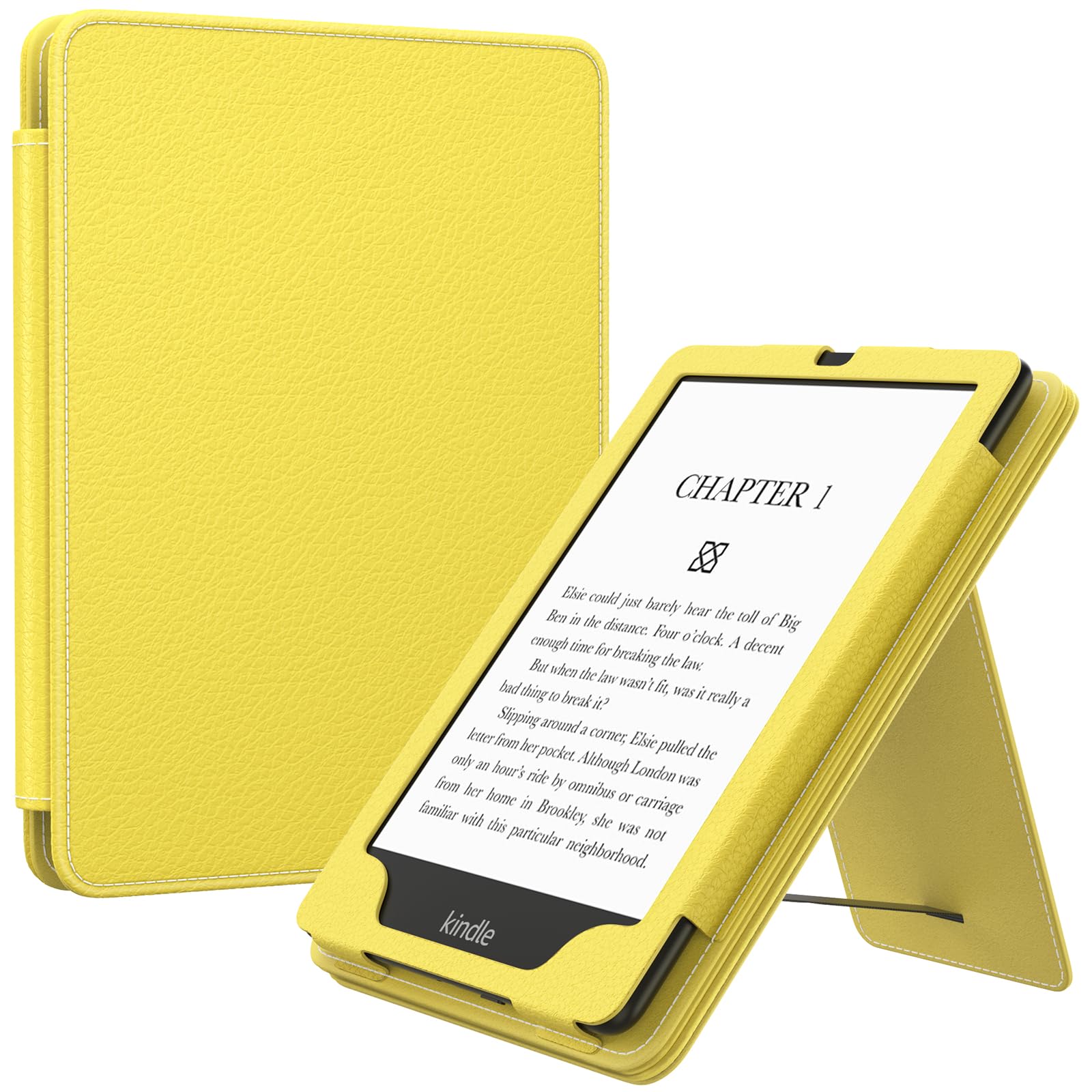 MoKo Case for 7'/6.8' Kindle Paperwhite(12th/11th Generation 2024/2021) and Kindle Colorsoft Signature Edition, Slim PU Shell Cover Case with Auto Wake/Sleep for Kindle Paperwhite 2024, Light Yellow