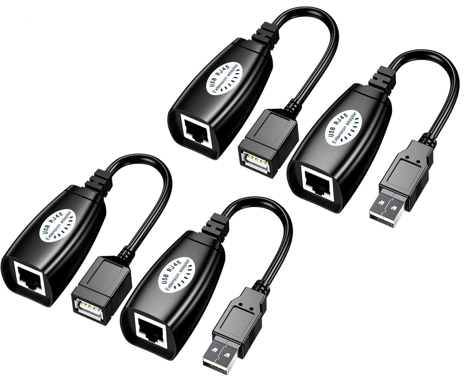 Usb Over Cat6,Snllmzi Usb Rj45 Extender Over Cat5Cat5E Cat6 Cable Extension Cable Connector Adapter   2 Pairs