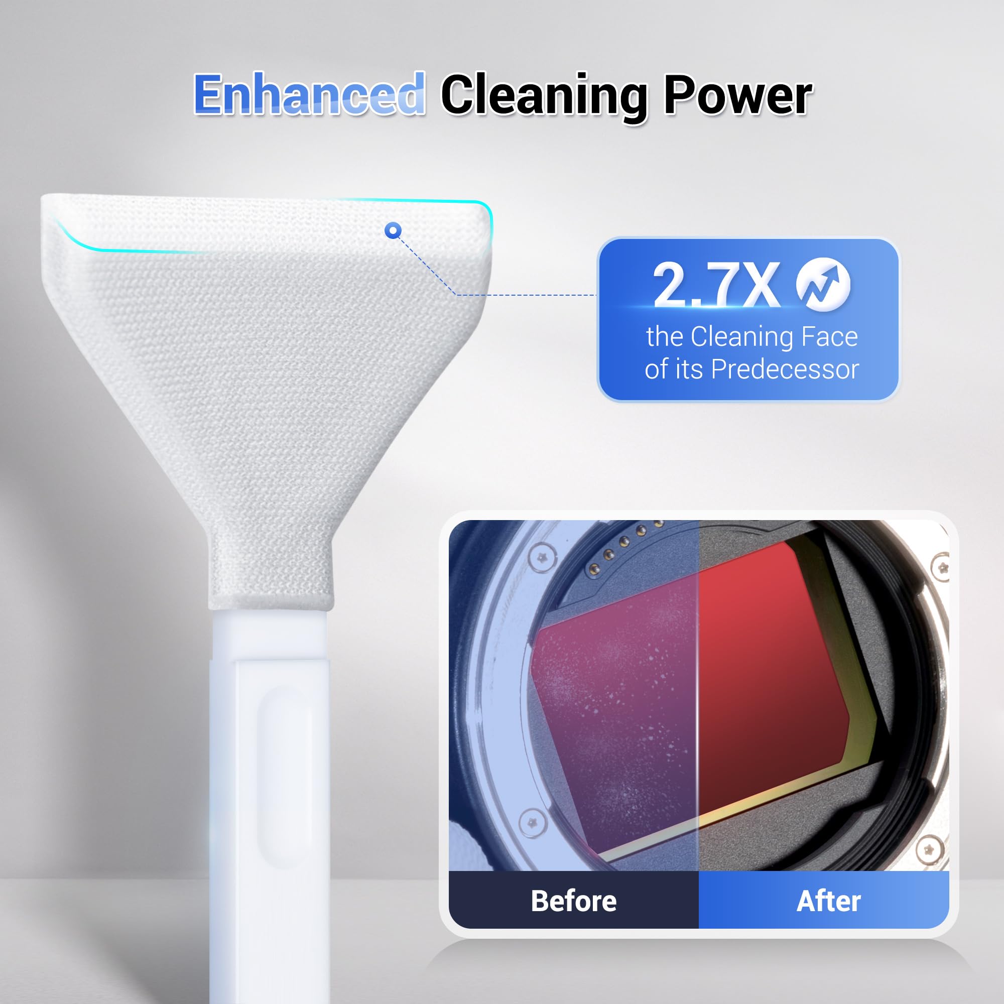 Upgraded Camera Sensor Cleanning Kit With Bright Built In Light Cleaner Handle & 10Pcs 24Mm Full Frame Sensor Cleaning Swabs & S