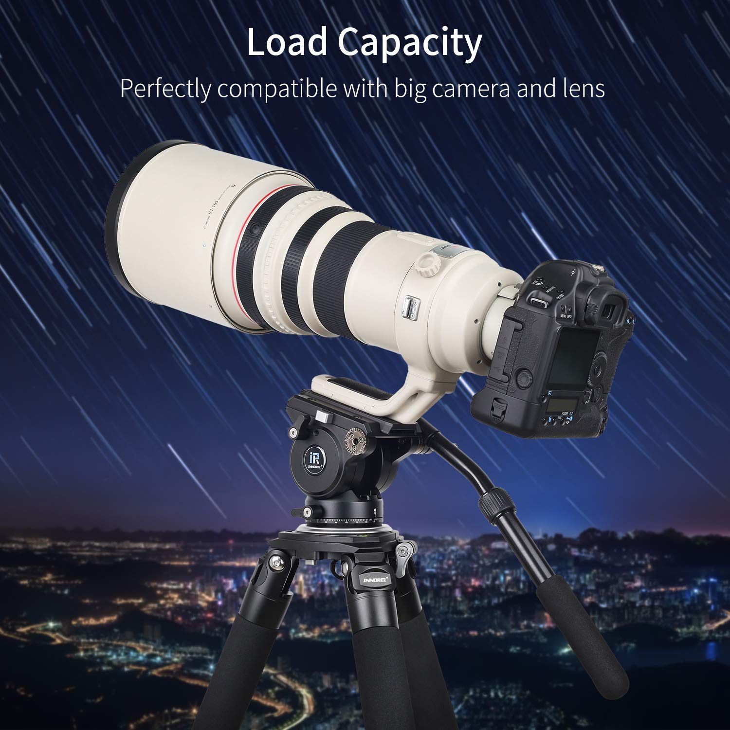 Video Fluid Head Tripod Drag Pan Head Innorel H90 Cnc All Metal Panoramic Tripod Head For Dslr Cameras Camcorders Tripod Monopod With 3/8' 1/4' Mounting Screw Sliding Plate, Max Load 33Lbs/15Kg