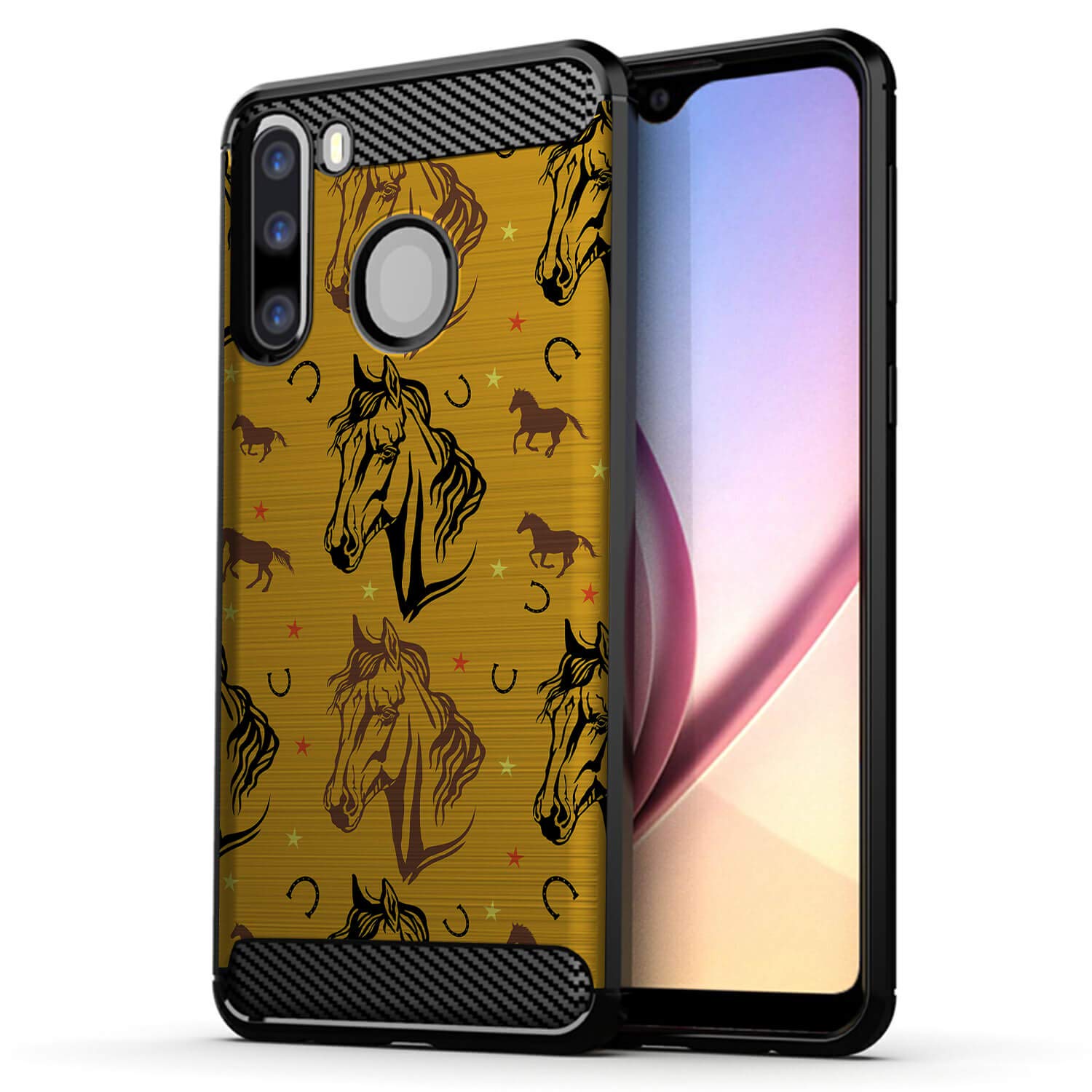 Casesondeck Case Compatible With [Samsung Galaxy A21 / A21 Case (2020)] Design Case, Slim Black Flexible Sleek Shock Protection 