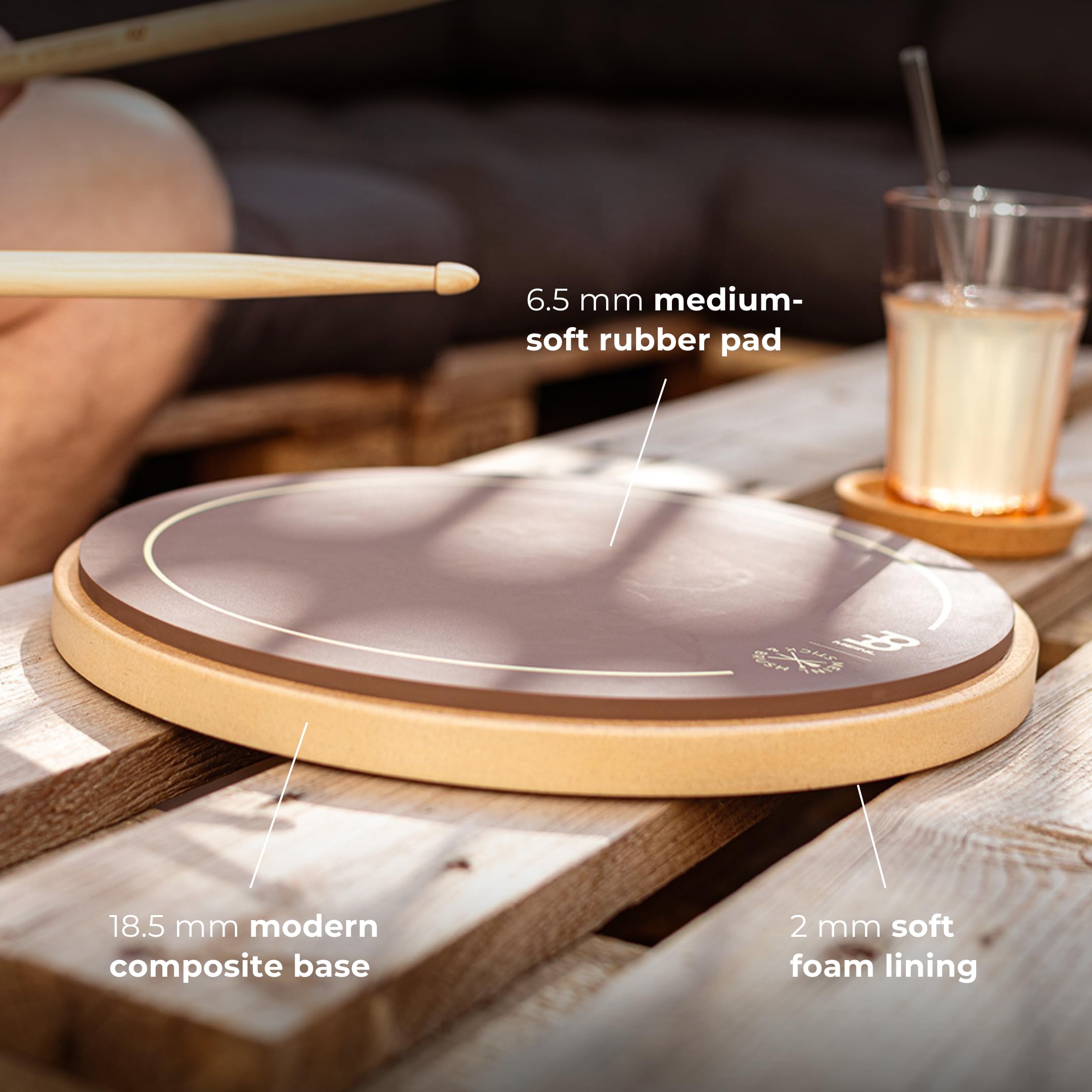 Meinl Stick & Brush 12'' Drum Practice Pad, Rubber   Medium Rebound And Controlled Volume For Speed, Power And Precision (Sb509)