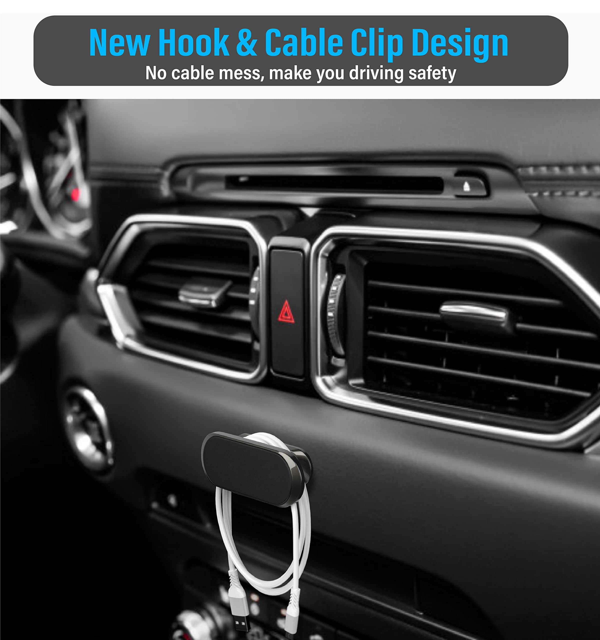 Tt&C 2-Pack Magnetic Phone Mount For Car, [ Magnet N52 8Pcs ] [ Super Strong Magnet ] [ 4 Metal Plates ] Phone Holder For Car, F