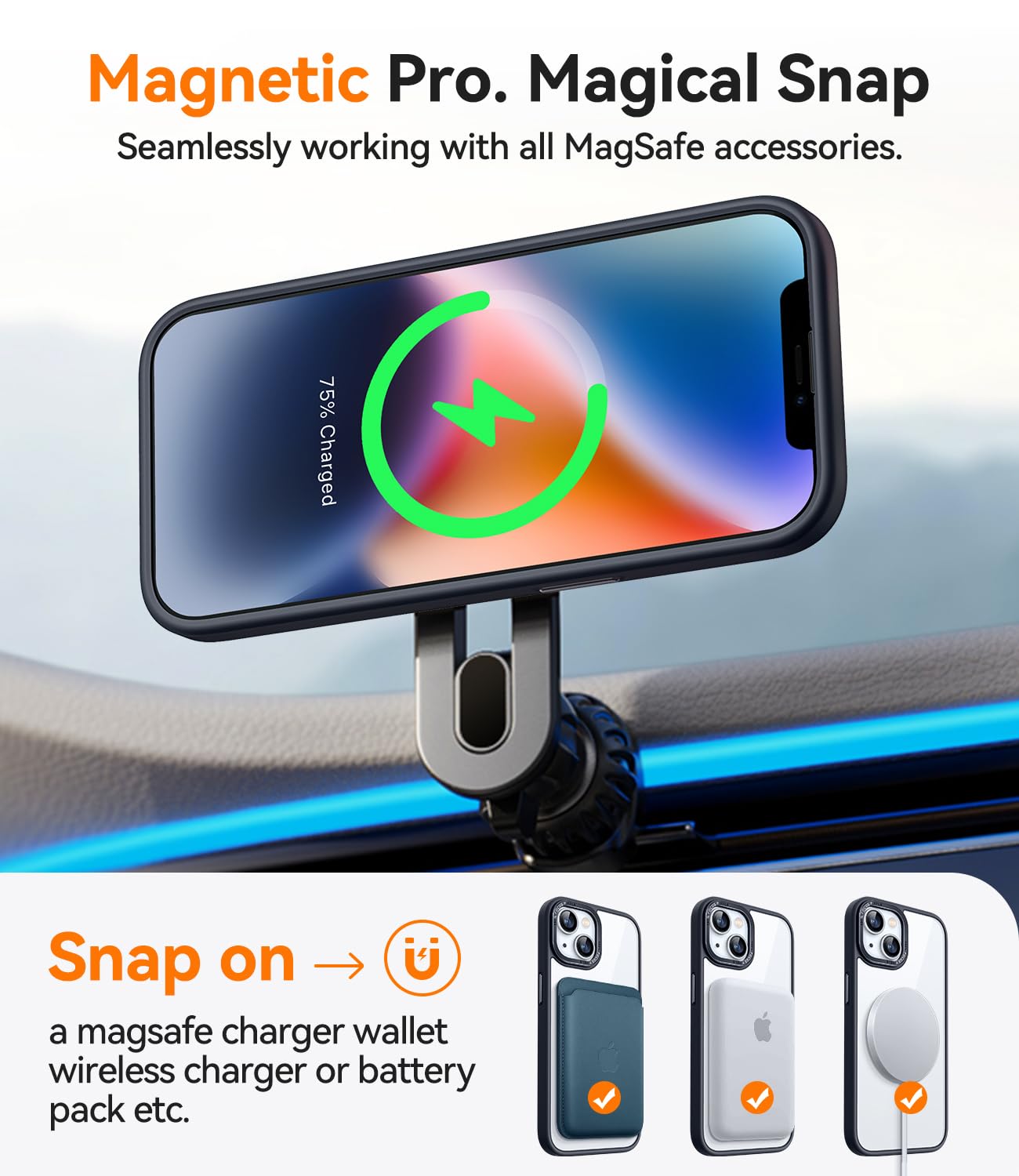 Canshn For Iphone 14 Case/Iphone 13 Case [Compatible With Magsafe & Mil Grade Drop Tested] Magnetic Phone Case For Iphone 14/13,