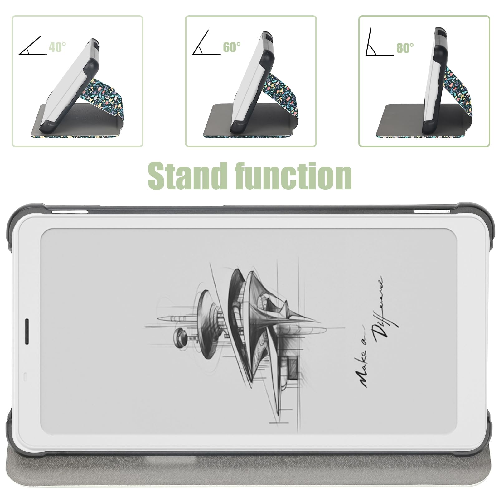 Qiofearth Case For Onyx Boox Palma 6.13'' Back Cover,New Lightweight Pu Leather Cover,And Water Safe, Foldable Protective Cover,