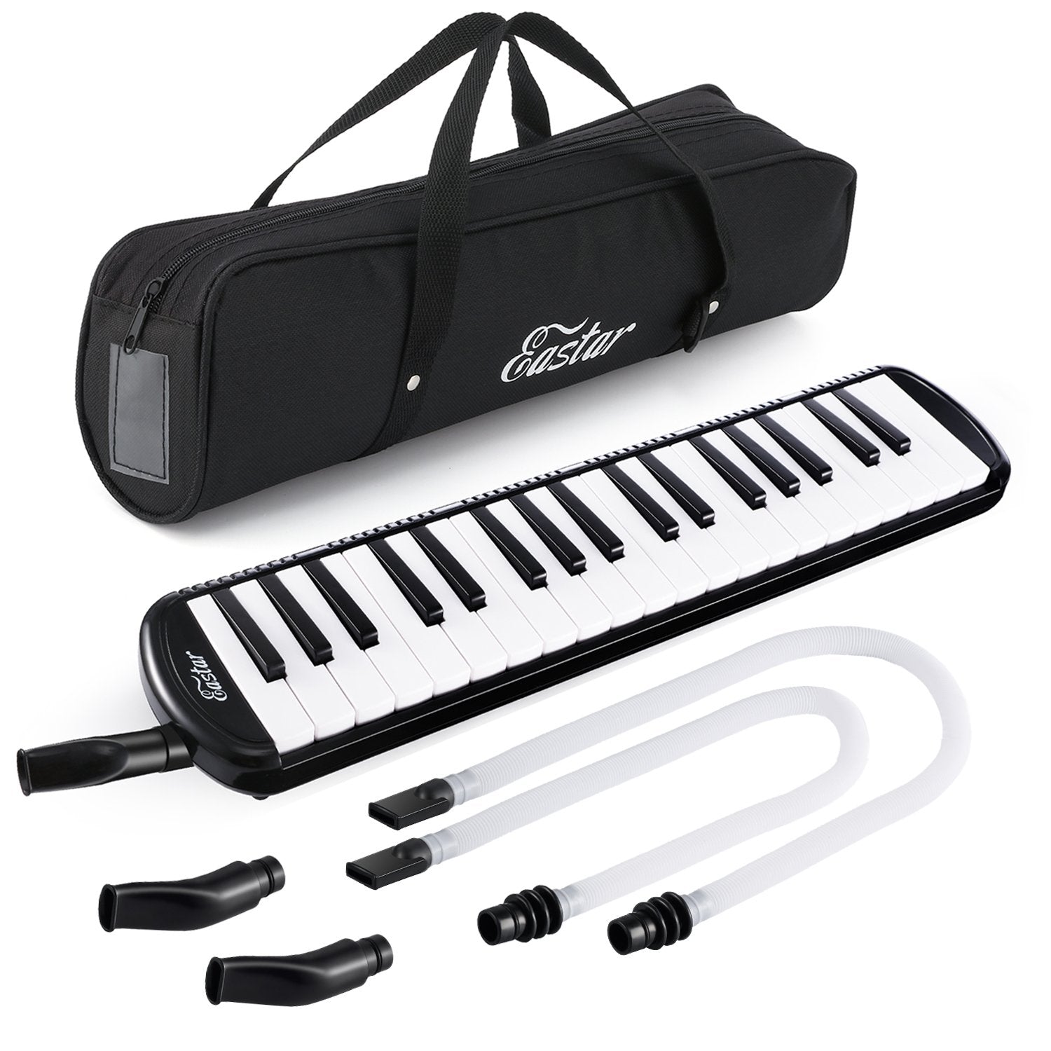 Eastar 37 Keys Melodica Instrument, Soprano Melodica Air Piano Keyboard Pianica With 2 Soft Long Tubes, Short Mouthpieces, Carry