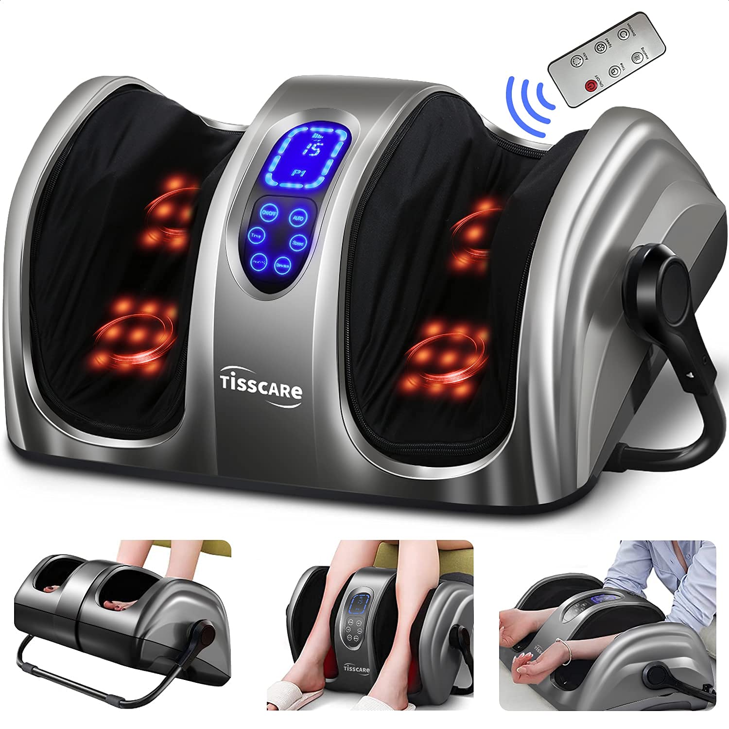 Tisscare Shiatsu Foot Massager With Heat: Fsa Hsa Eligible Foot Massager For Neuropathy, Plantar Fasciitis And Pain Relief Massa