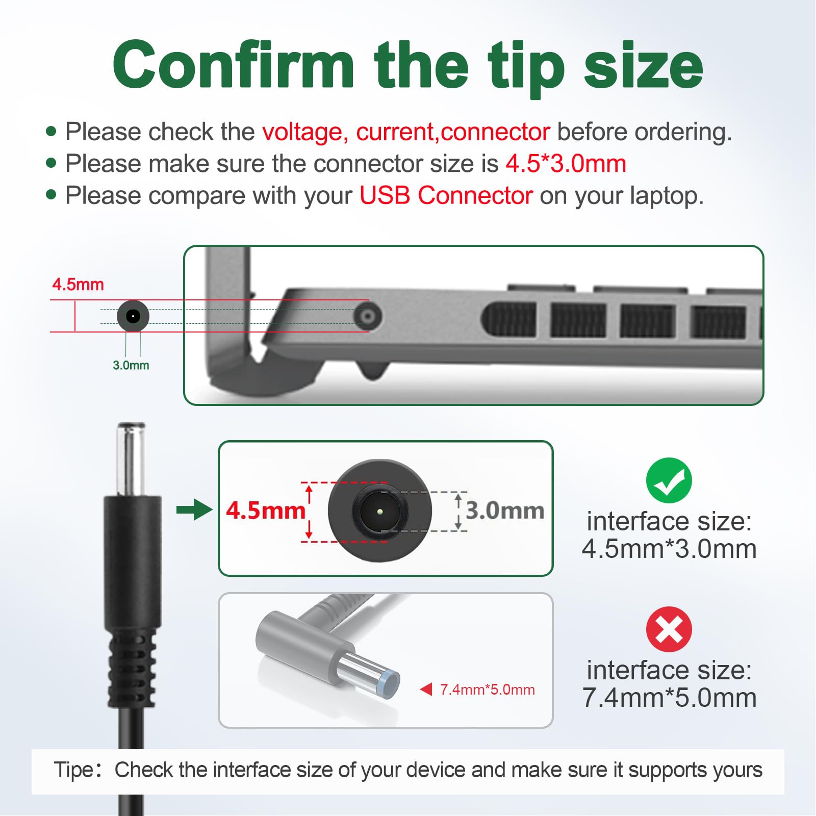 65W Charger For Dell Laptop Charger,Ac Adapter For Dell Inspiron 15 3000 5000 Series 15-3552 3555 3558 3565 3567 5551 5552 5555