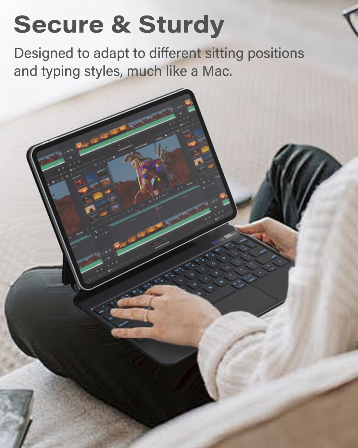 Zenlu Ipad Pro 11 M4 2024 Case With Keyboard, Magic Style Keyboard, Multi Touch Trackpad, Floating Cantilever Stand, Smart Backl