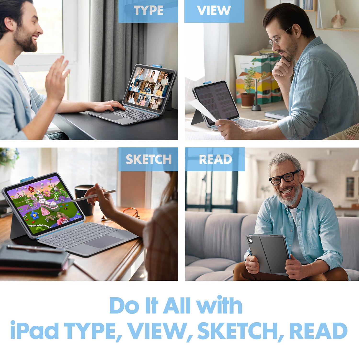Ytlusn Keyboard Case For Ipad 10Th Generation,Bluetooth Wireless Detachable Magnetic Stand Rechargeable Keyboard With Folio Slim