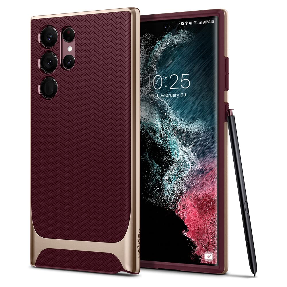 Spigen Neo Hybrid Designed For Galaxy S22 Ultra Case (2022)   Burgundy