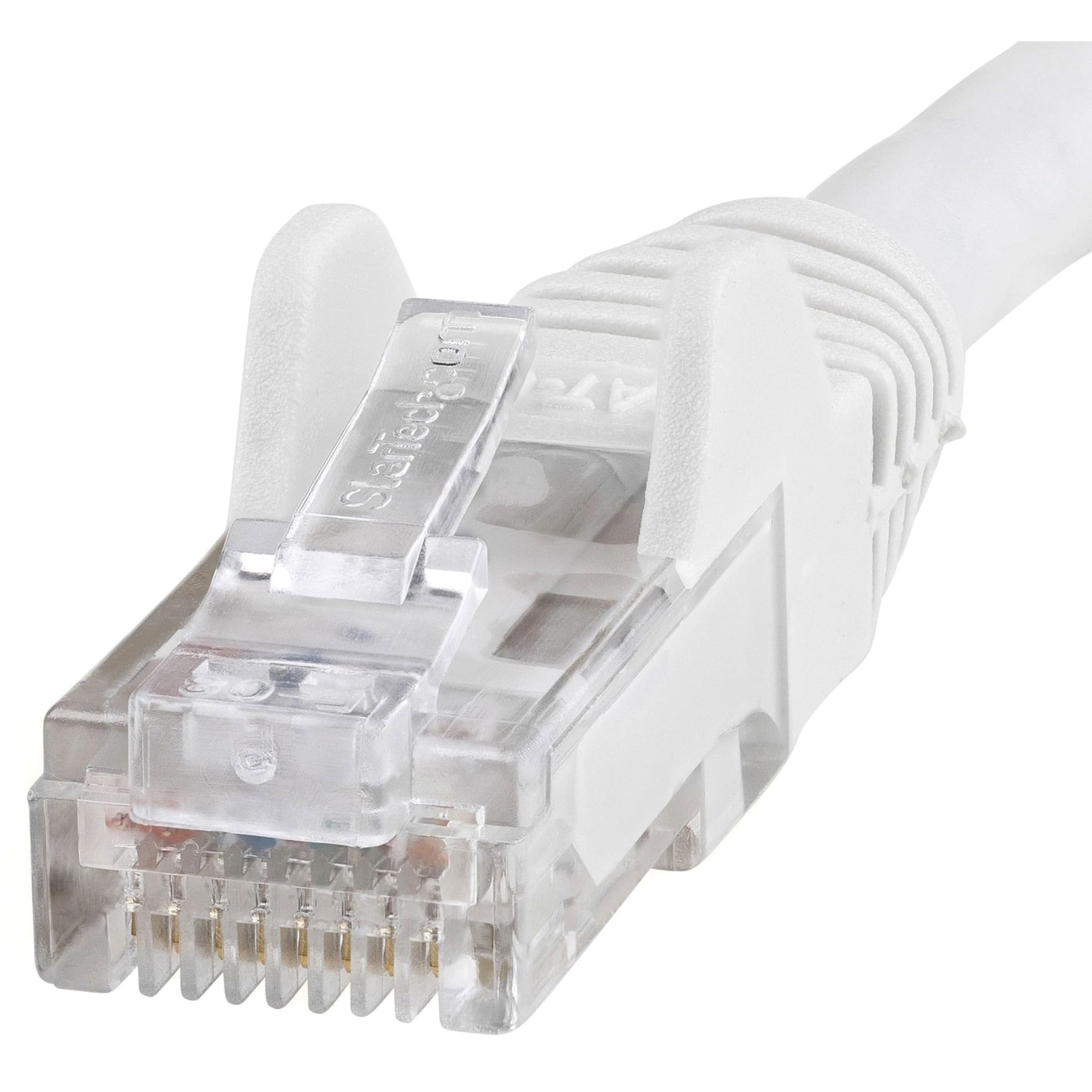 StarTech.com 8ft CAT6 Ethernet Cable   White CAT 6 Gigabit Ethernet Wire  650MHz 100W PoE RJ45 UTP Network/Patch Cord Snagless w/Strain Relief Fluke Tested/Wiring is UL Certified/TIA (N6PATCH8WH)