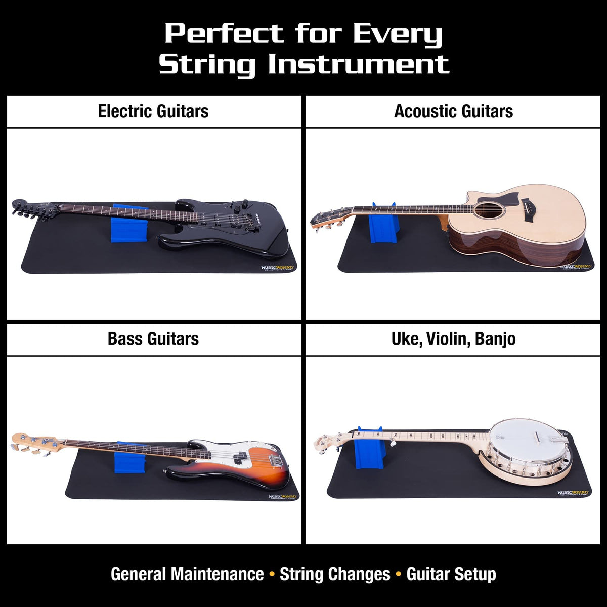 Musicnomad Mn207 Premium Instrument Work Mat & Cradle Cube Neck Suppor ...