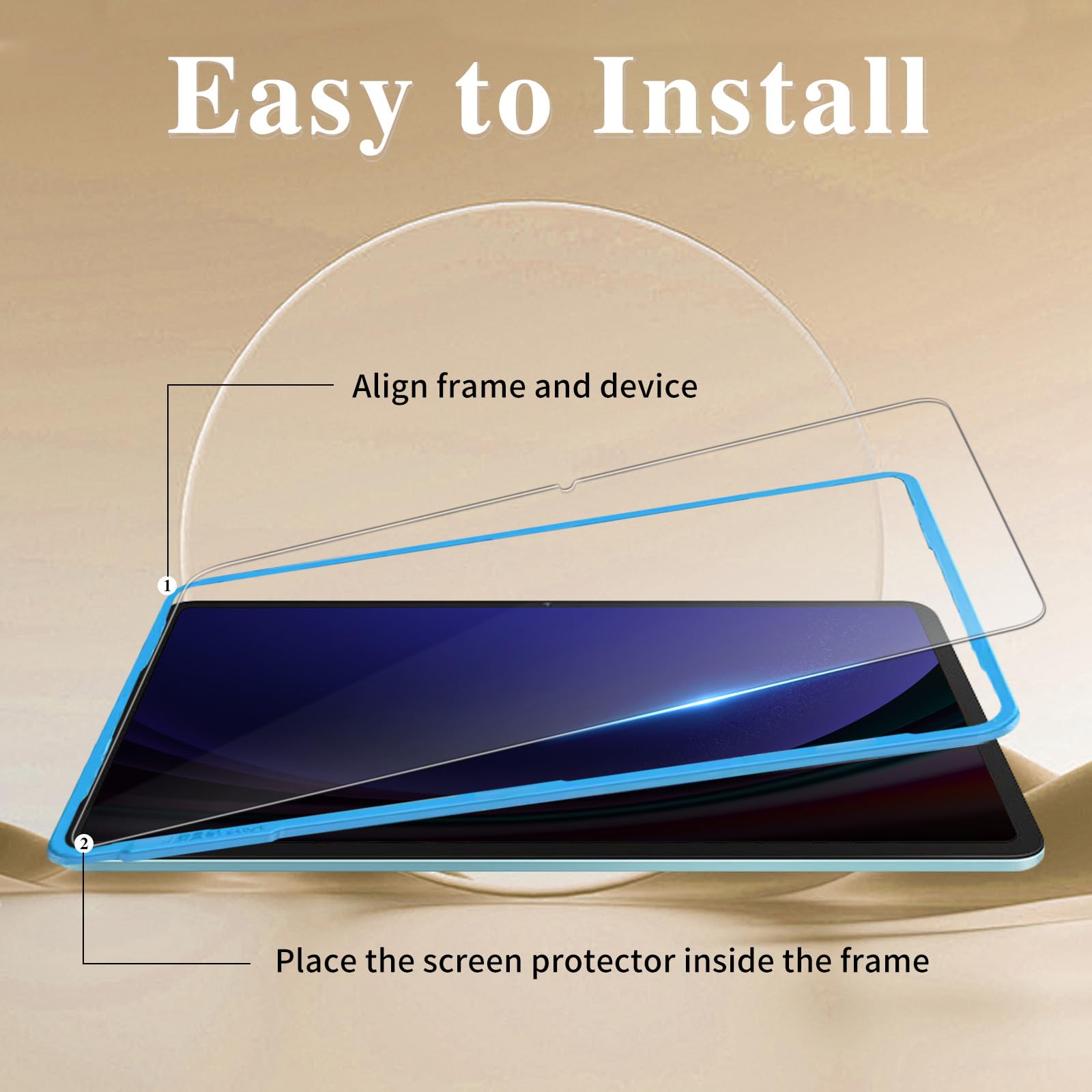 Gozopo [2 Pack Screen Protector For Samsung Galaxy Tab S9 11 Inch/S9 Fe 10.9 Inch 2023, [Scratch Resistant] [Bubble Free] [With