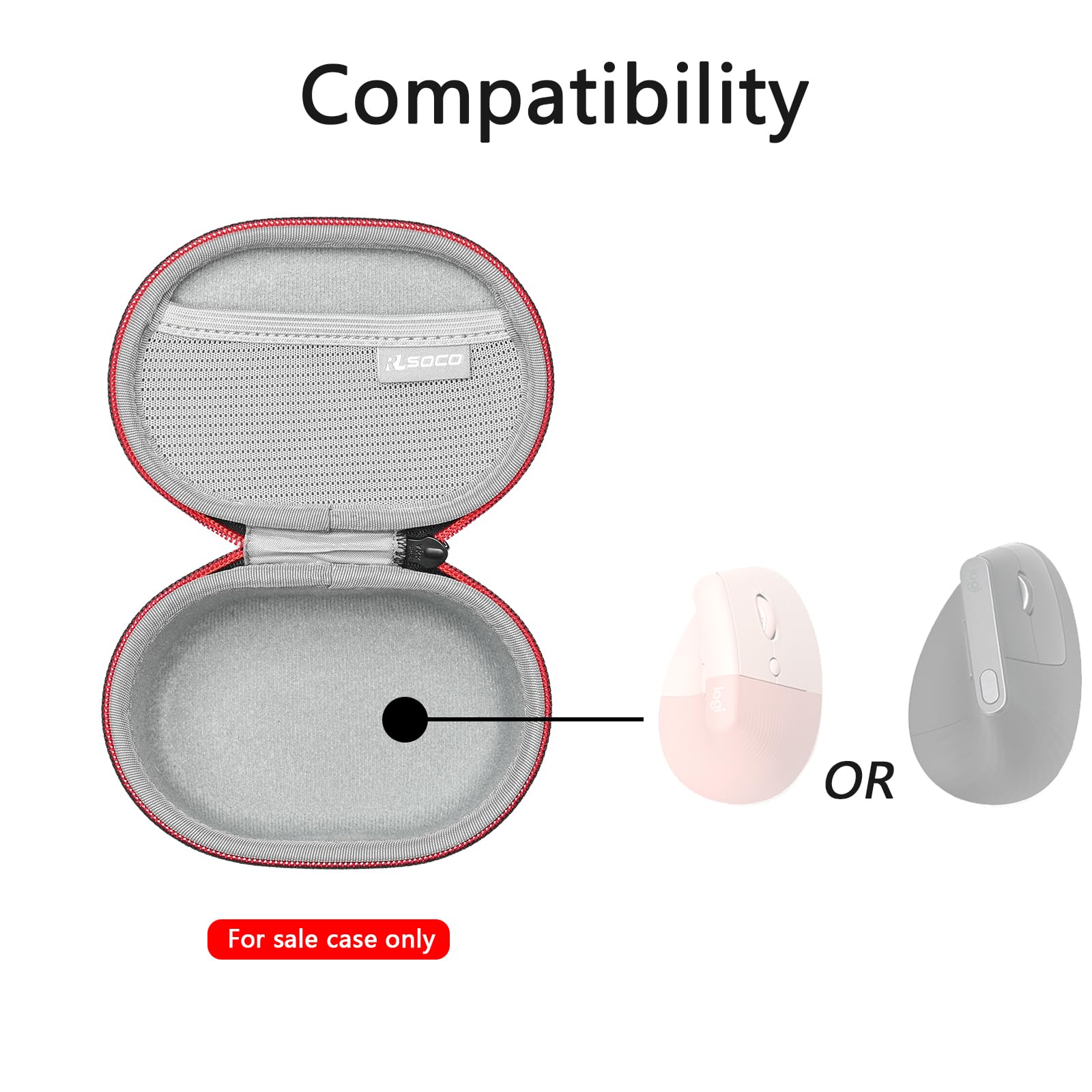 Rlsoco Travel Case For Logitech Lift Vertical/Mx Vertical Ergonomic Wireless Mouse (Black)