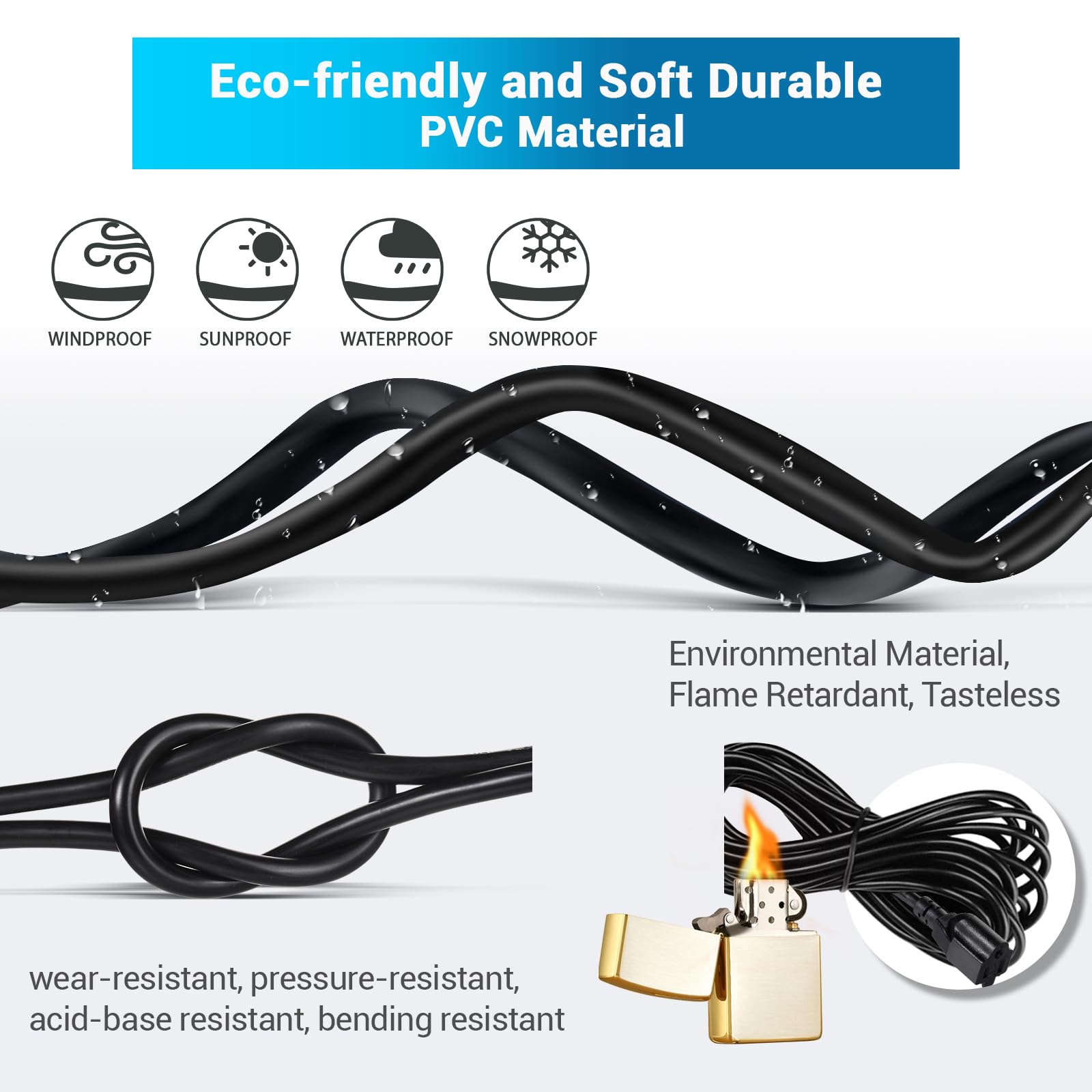 Yotiger 1 To 4 Splitter Extension Cord, Max 33.3 Ft End To End (43 Ft Total), 3 Prong Plug With 4 Extended Outlets, 16Awg/3C Sjt