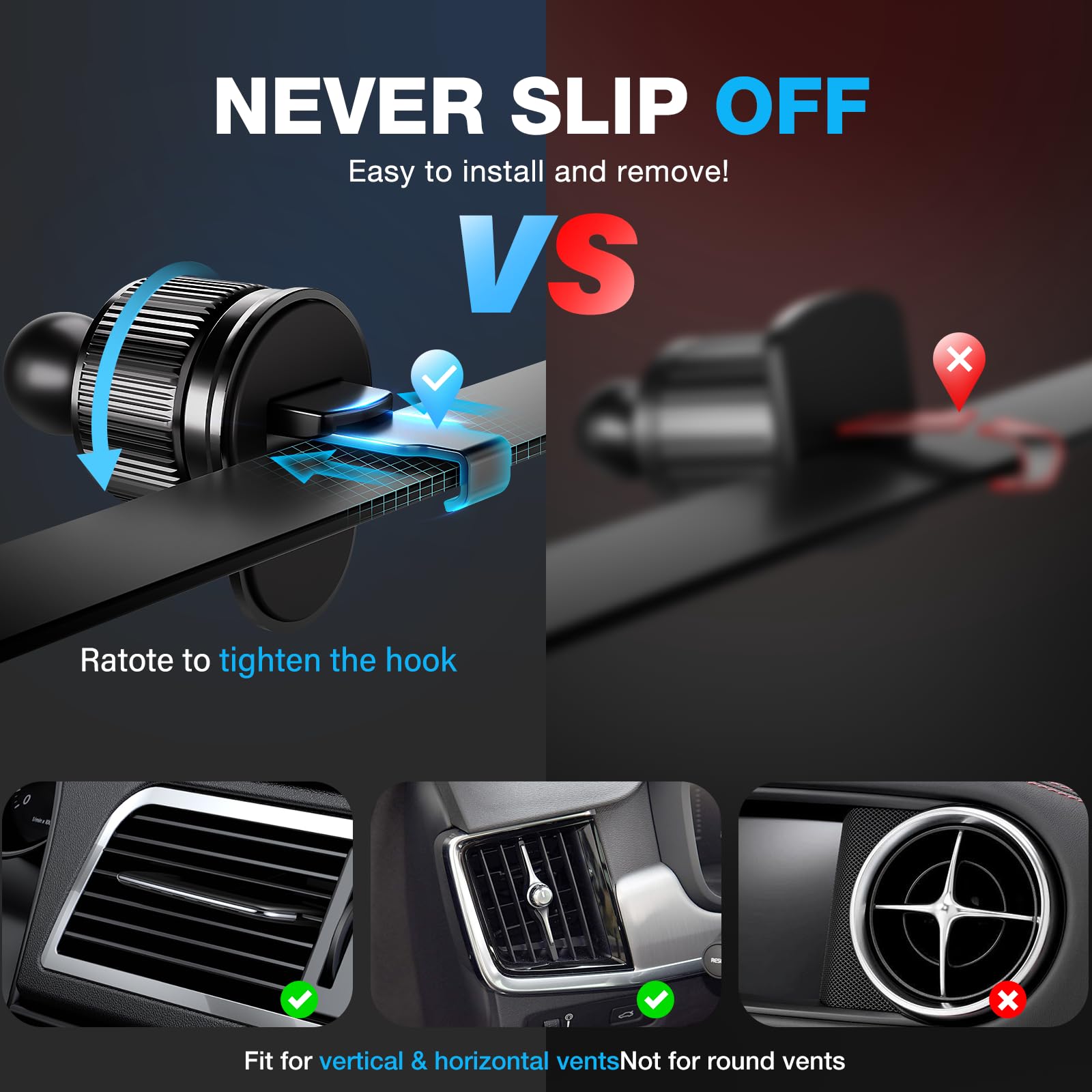 Wonlive For Magsafe Car Mount, 2 In 1 Vent/Dashboard Magnetic Phone Holder - [44 Strong Magnets] Car Phone Holder Mount Fit Ipho