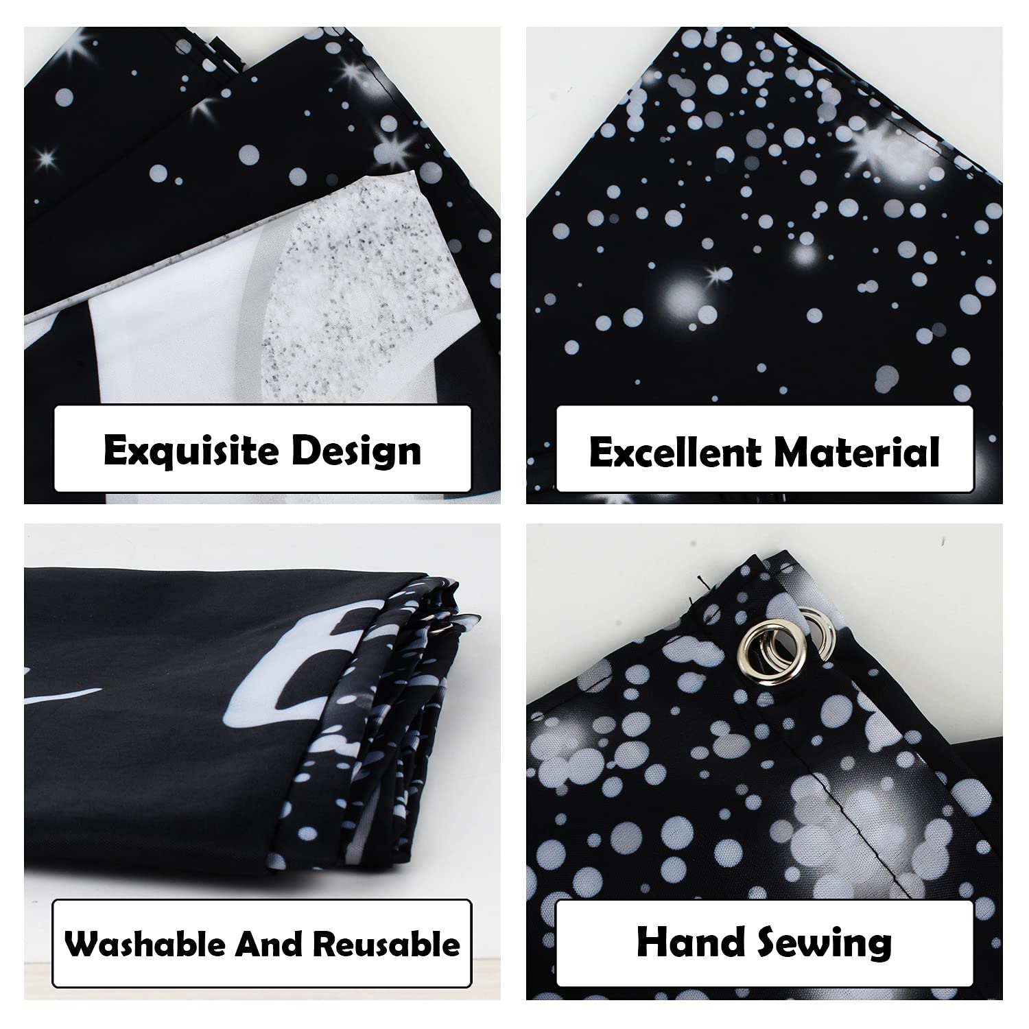 Hamigar 6X4Ft Happy 55Th Birthday Banner Backdrop   55 Years Old Birthday Decorations Party Supplies For Women Men   Black Silve