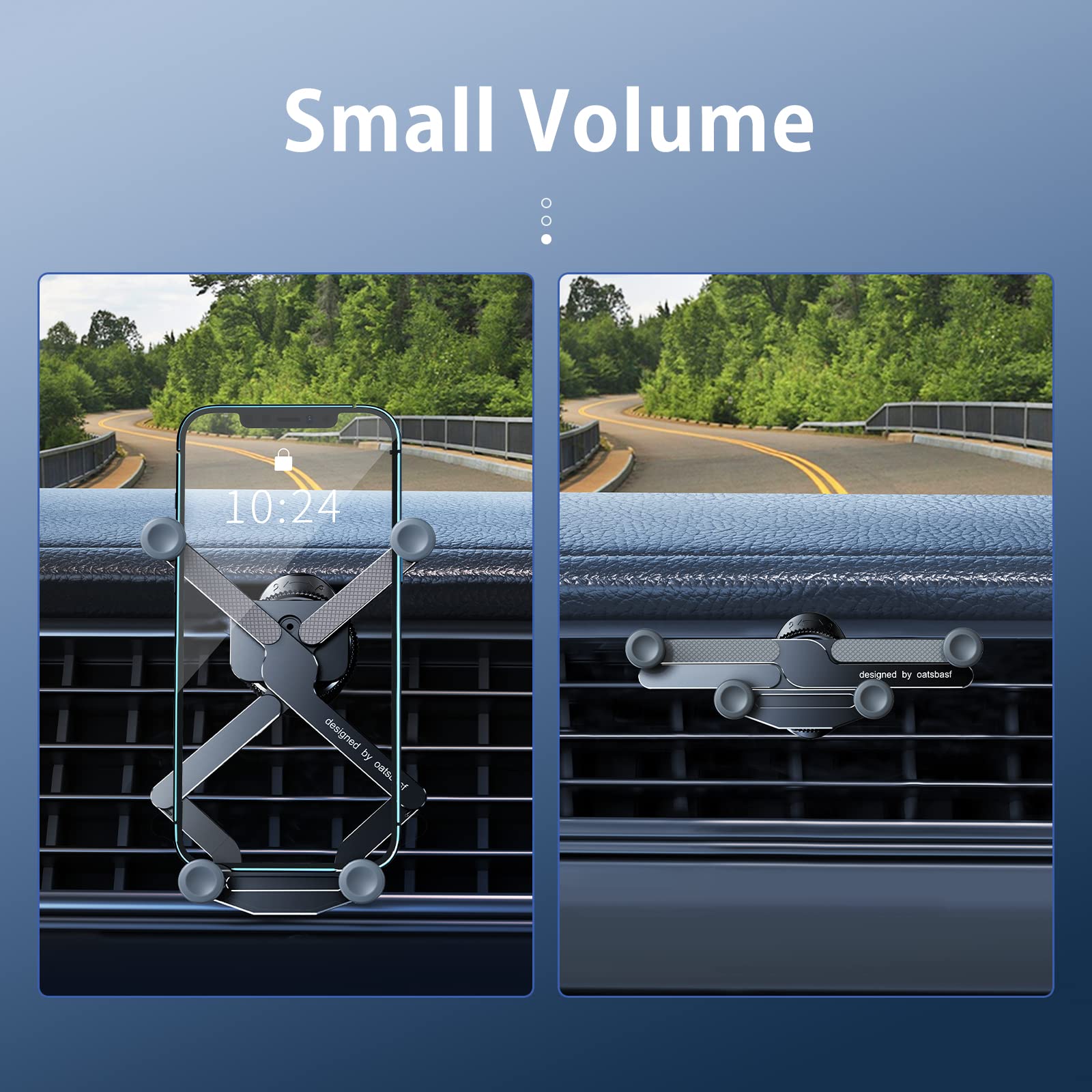 Oatsbasf Mobile Phone Holder For Car, Invisible Gravity Car Phone Mount, Rotatable Air Vent Mount Foldable Car Phone Stand For I