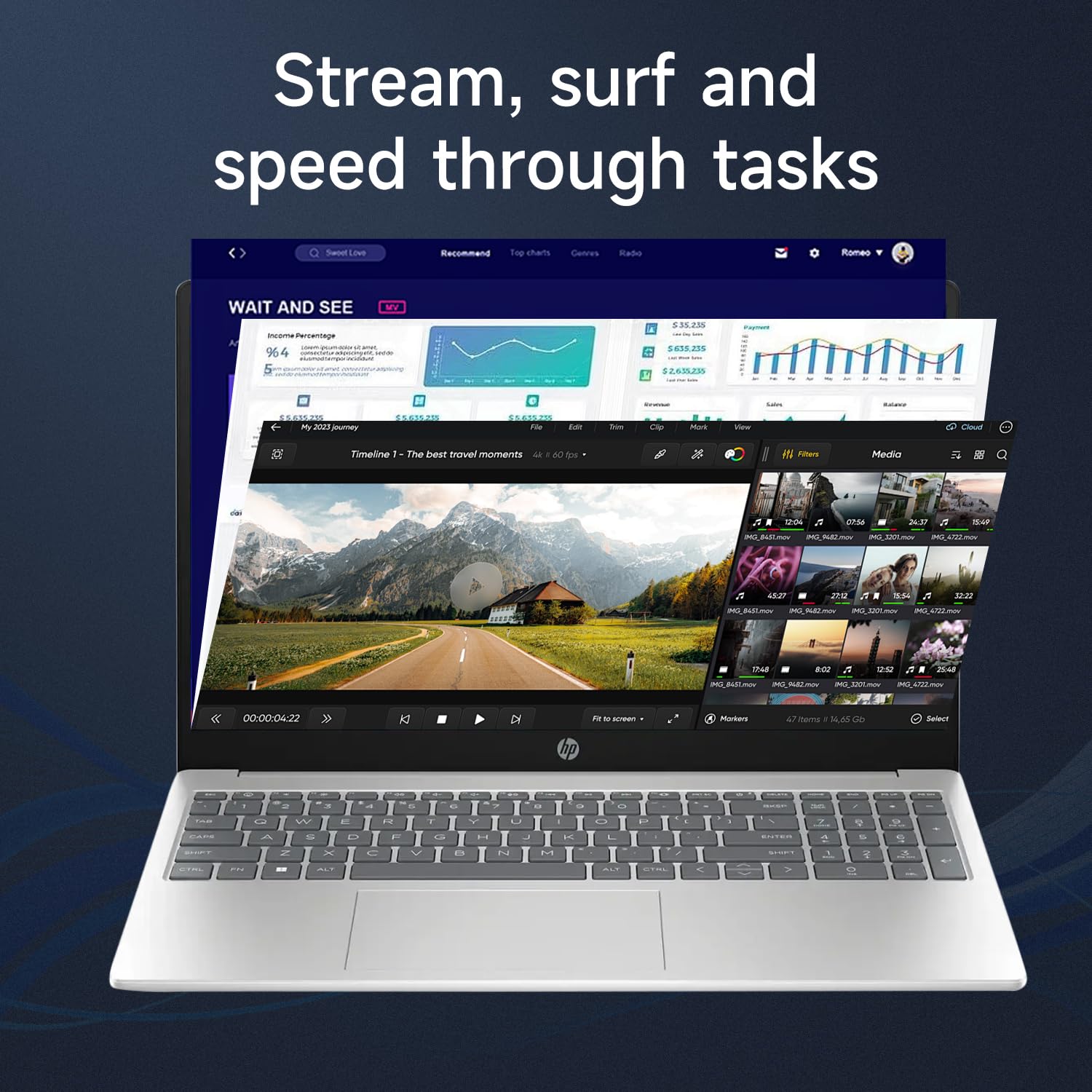 Hp 15.6'' Hd Touchscreen Laptop, Intel Core I5 1235U, 32Gb Ram, 1Tb Pcie Ssd, Webcam, Hdmi, Numeric Keypad, Wi Fi 6, Windows 11