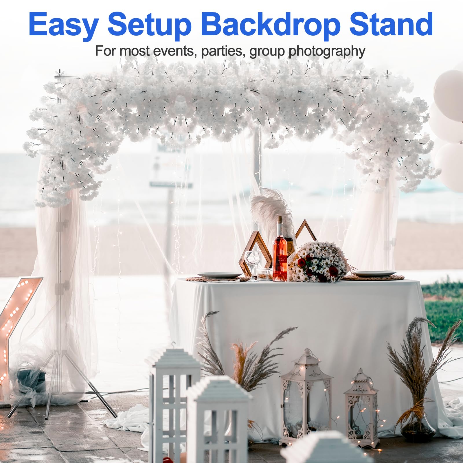 Emart Backdrop Stand,10X9Ft Adjustable Photo Background Stand For Parties Photography, Back Drop Stand Banner Background Holder