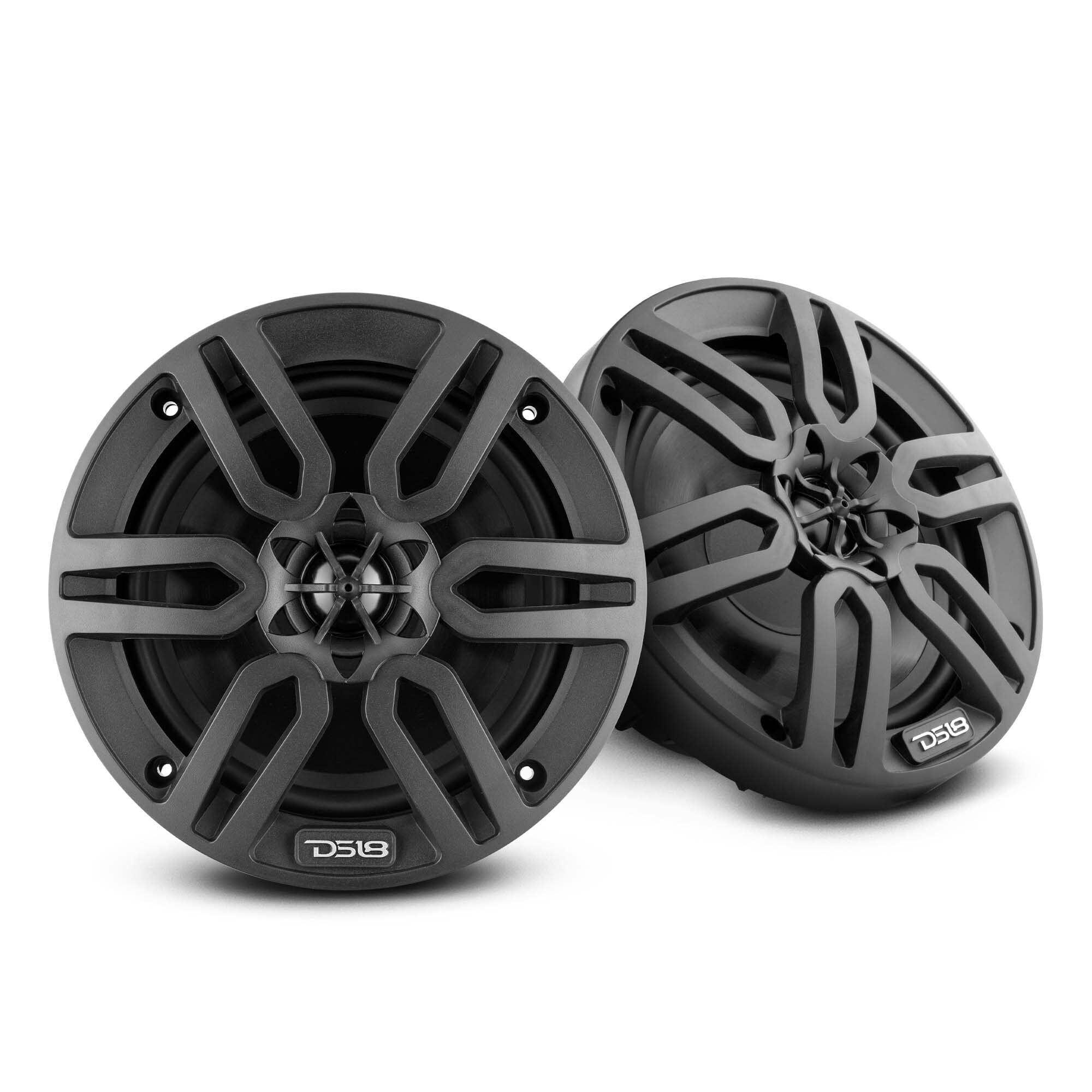 DS18 MP6/BK 6.5 2-Way Marine Speakers Water Resistant 180 Watts 4 Ohms Ideal for Boat ATV UTV Jeeps Side by Side Marine Golf Car