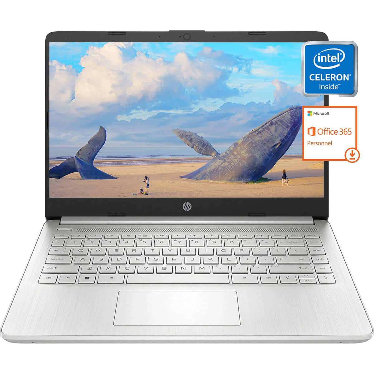 Hp 14'' Laptop Stream For Student And Business, Intel Quad Core N4120, 4Gb Ram, 128Gb Emmc Storage, 1 Year Office 365, Long Batt