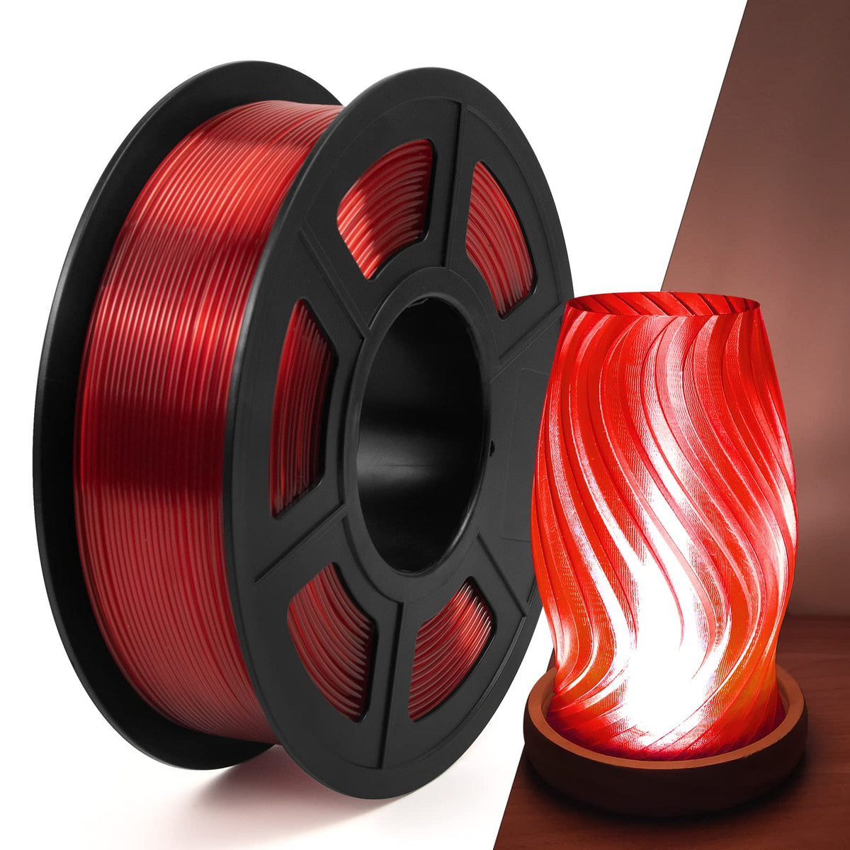 Iemai Clear Petg Filament 1.75Mm, Transparent Red 3D Printer Filament, High Speed Petg Filament For 50 600Mm/S Fast Printing 1Kg