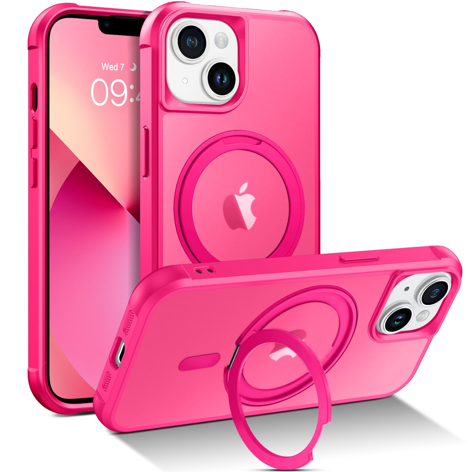 BENTOBEN for Magnetic iPhone 13 Case, Phone Case iPhone 14[Compatible with MagSafe] Rotatable Ring Holder Kickstand Design Shock