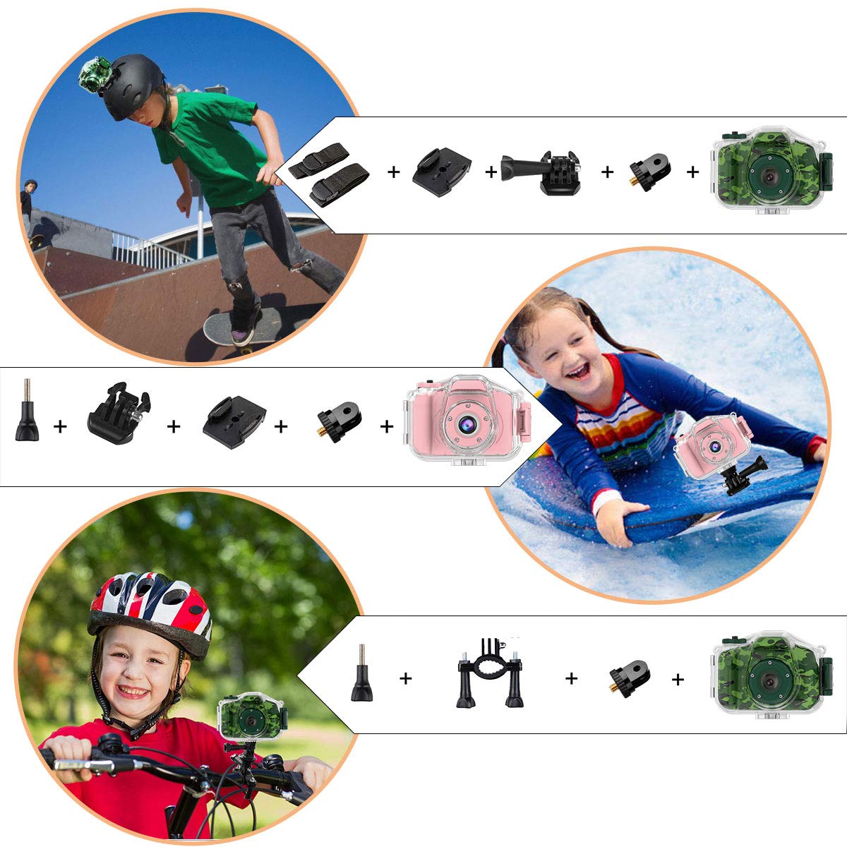 Deker Waterproof Camera For Kids, Christmas Birthday Gifts For Boys Girls 3 12 Year Old, Mini Hd Toddler Digital Video Children