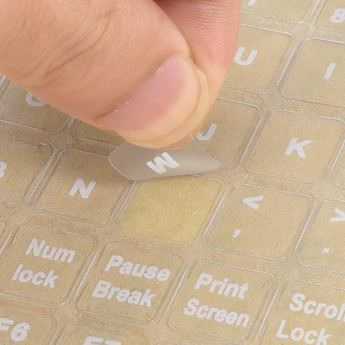 English Keyboard Stickers, Universal Computer Laptop Replacement Keyboard Stickers Transparent Background White Lettering Keyboa