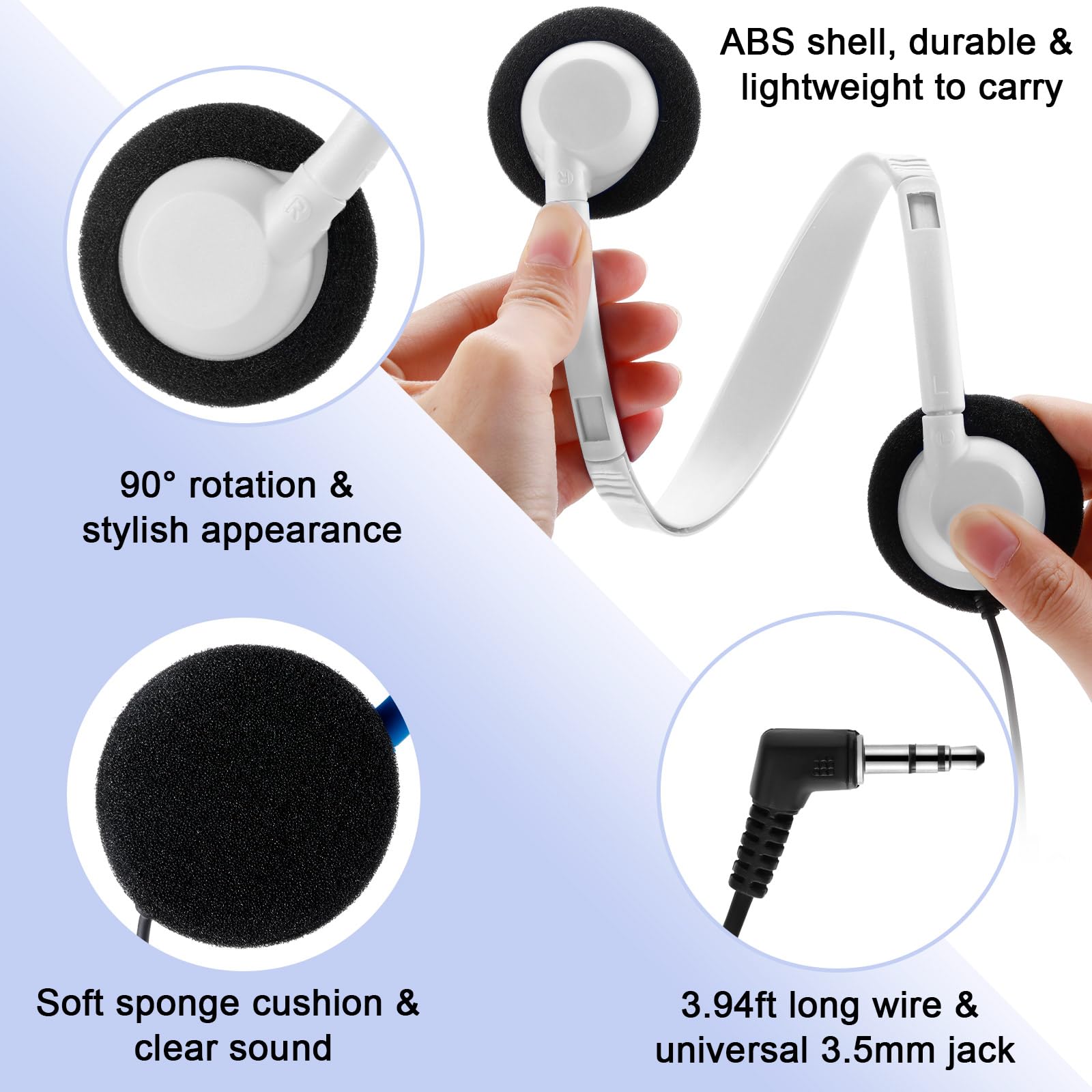 Yunsailing 30 Pack Class Set Headphones For Students Bulk School Headsets Earphones With 3.5Mm Jack Classroom Must Haves Teacher