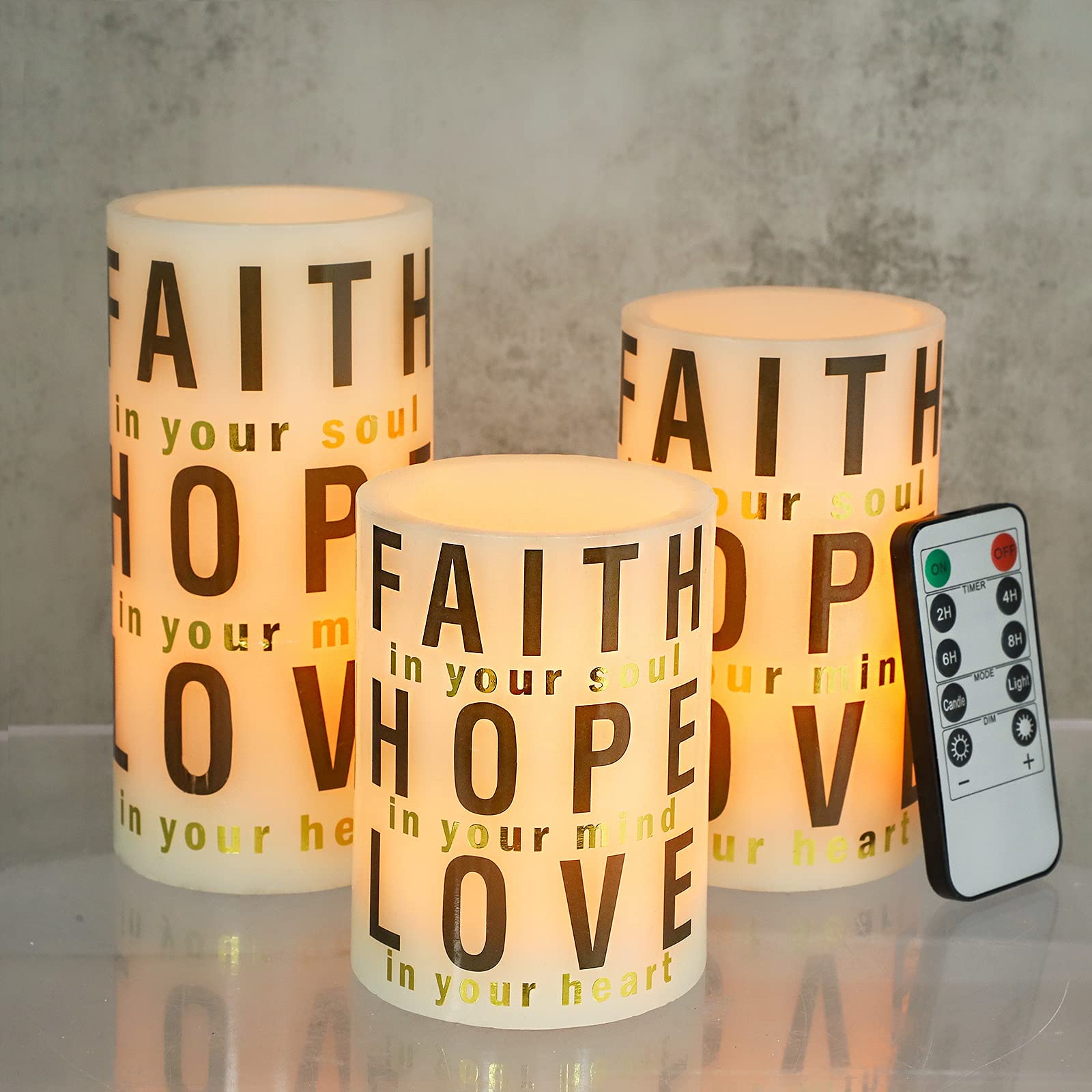 Meltone Holiday Flameless Candles Flickering Real Wax Modern Style Gold Foil Graphical Led Candles With Remote - Home Room Bedro