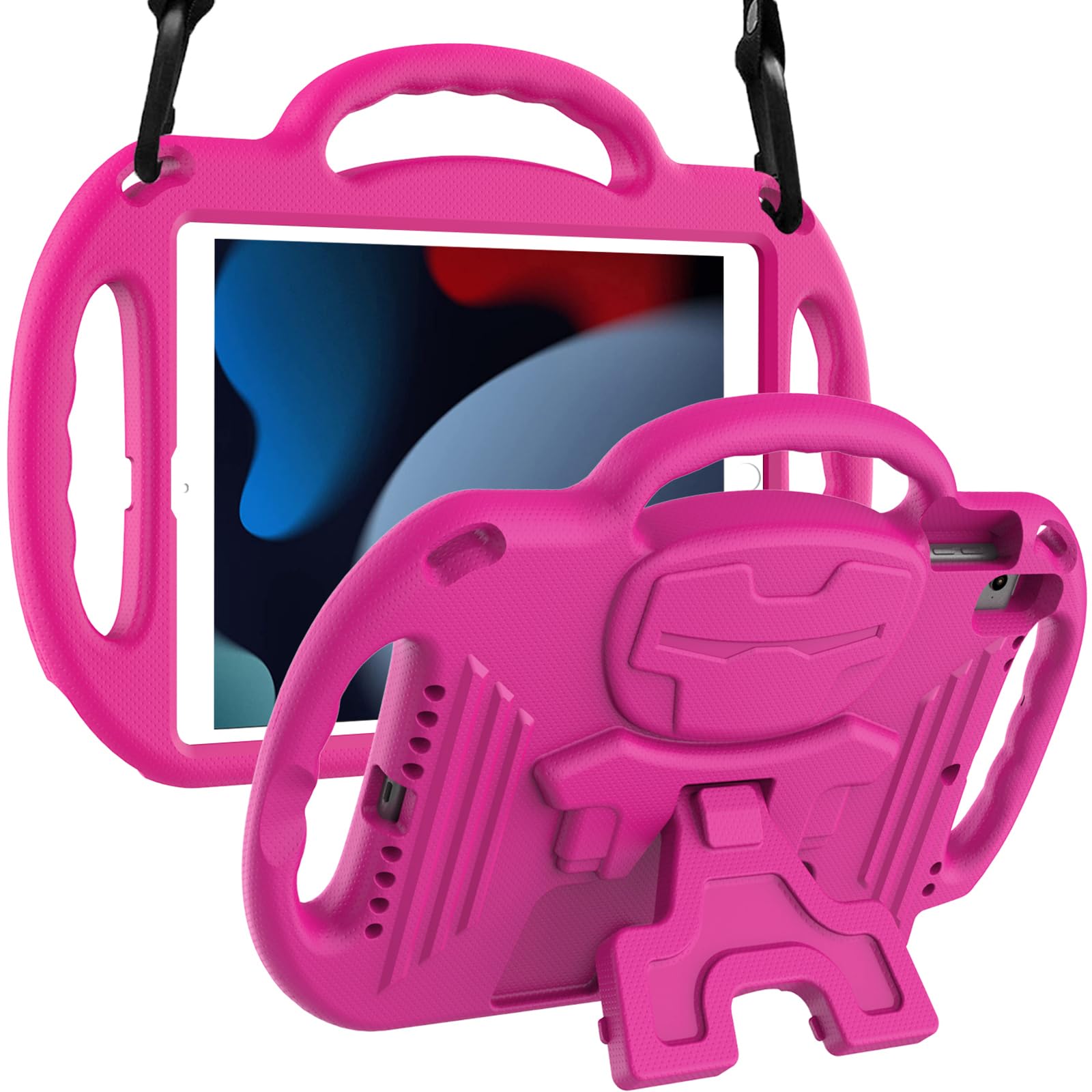 Ltrop Ipad 10.2 Case, Ipad 9Th/8Th/7Th Generation Case For Kids, Shockproof Handle Stand Shoulder Strap Kids Case For Ipad 10.2 