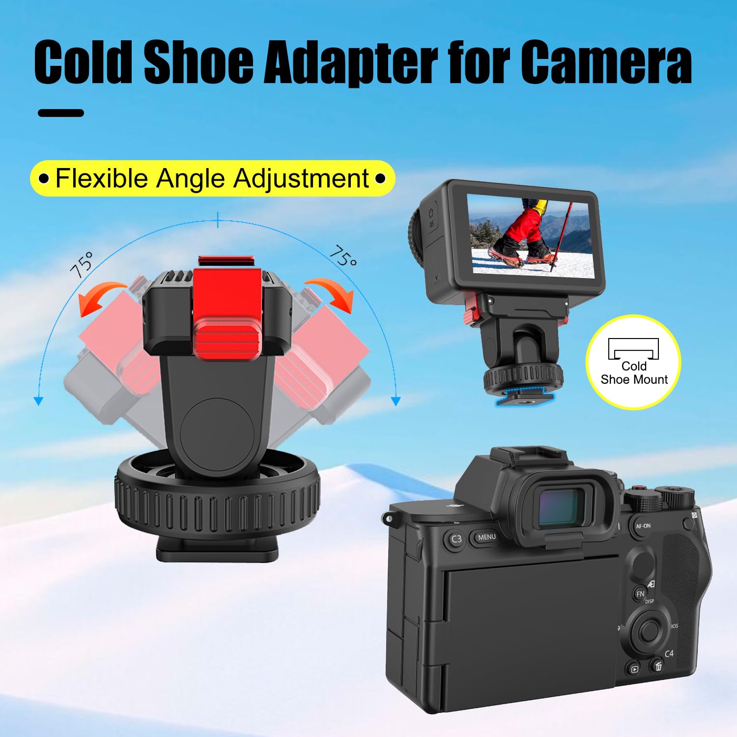 Hafoko Osmo Action Camera Cold Shoe Adapter - Compatible With Dji Osmo Action 3/4/5 Pro, Magnetic Quick Release Adapter Mount Wi