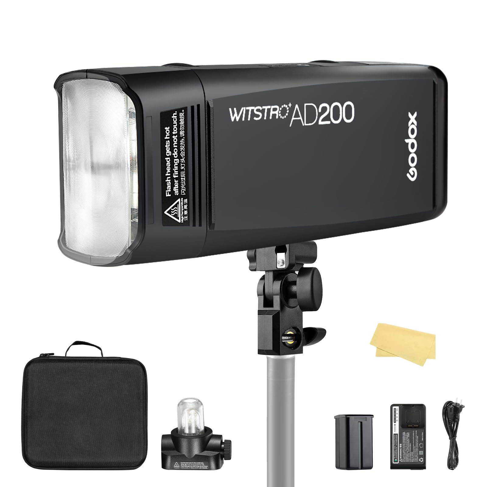 Godox Ad200 Pocket Flash Speedlite 200W Ttl Monolight Strobe 2.4G 1/8000 Hss With 2900Mah Li Ion Battery And Bare Bulb Recycle I