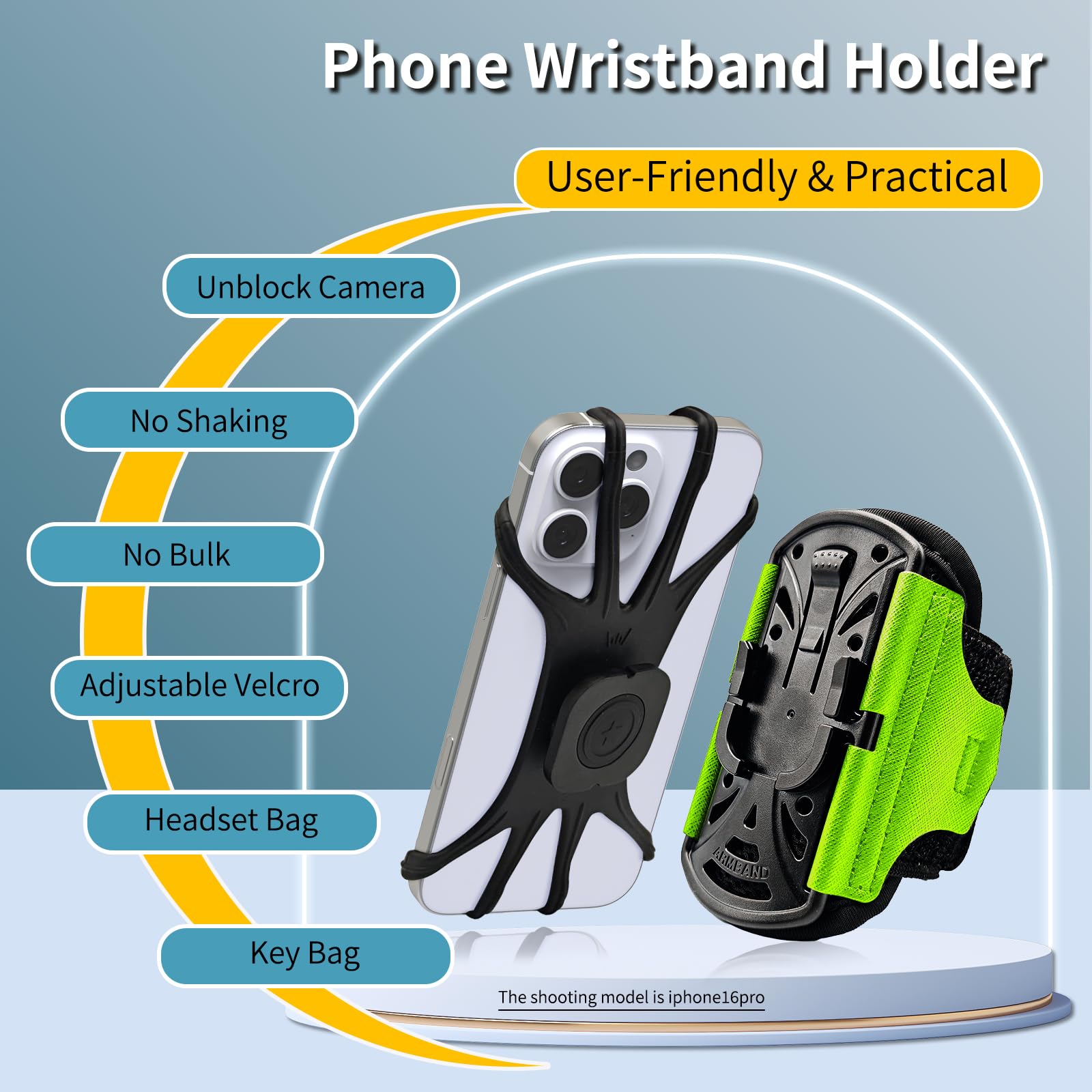 Wristband Phone Holder For Running,?360 Rotatable & Upgrade Anti-Drop? Forearm Armband For Iphone 16/15/14/Pro/Mini/12/11/Se/Xr
