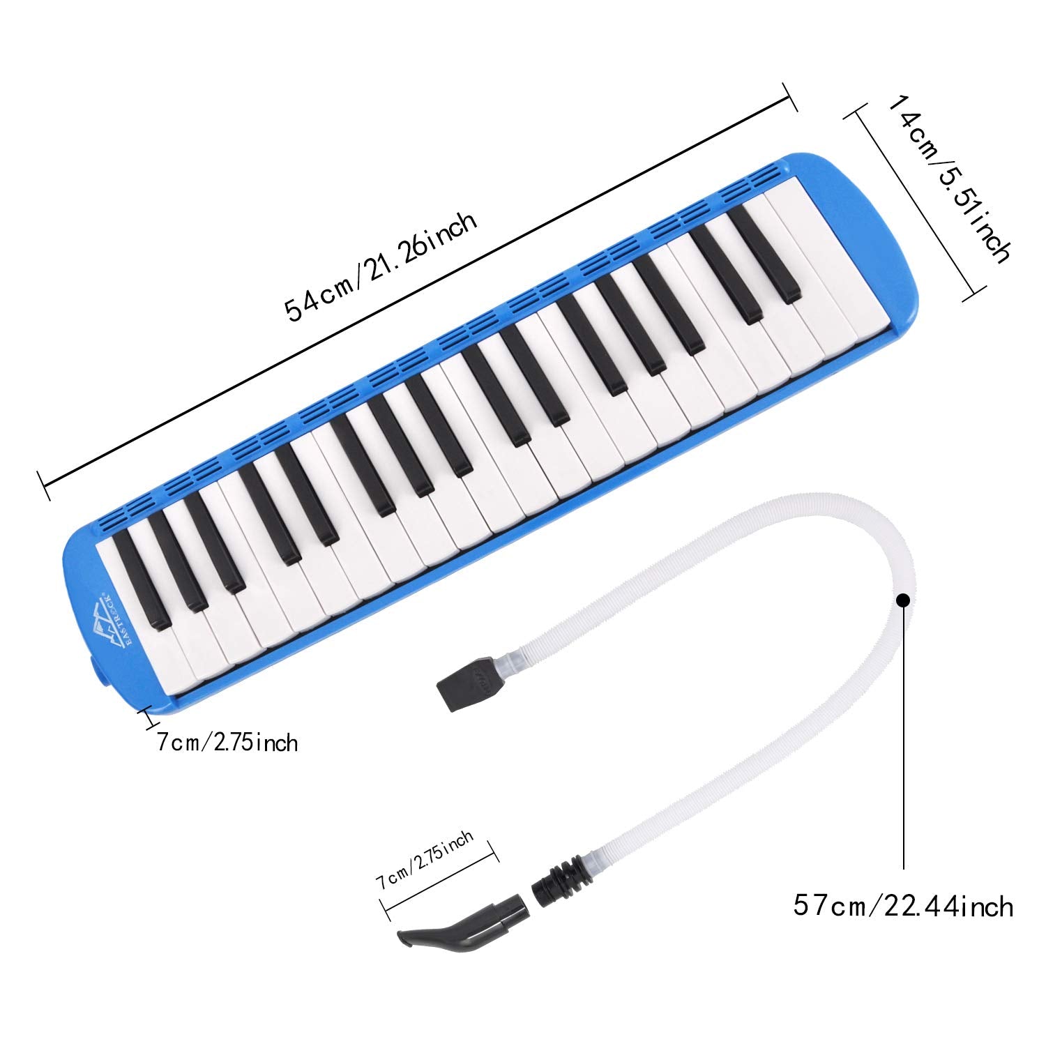 Eastrock 37 Key Melodica Instrument Keyboard Soprano Piano Style With Mouthpiece Tube Sets And Carrying Bag For Beginners Adults