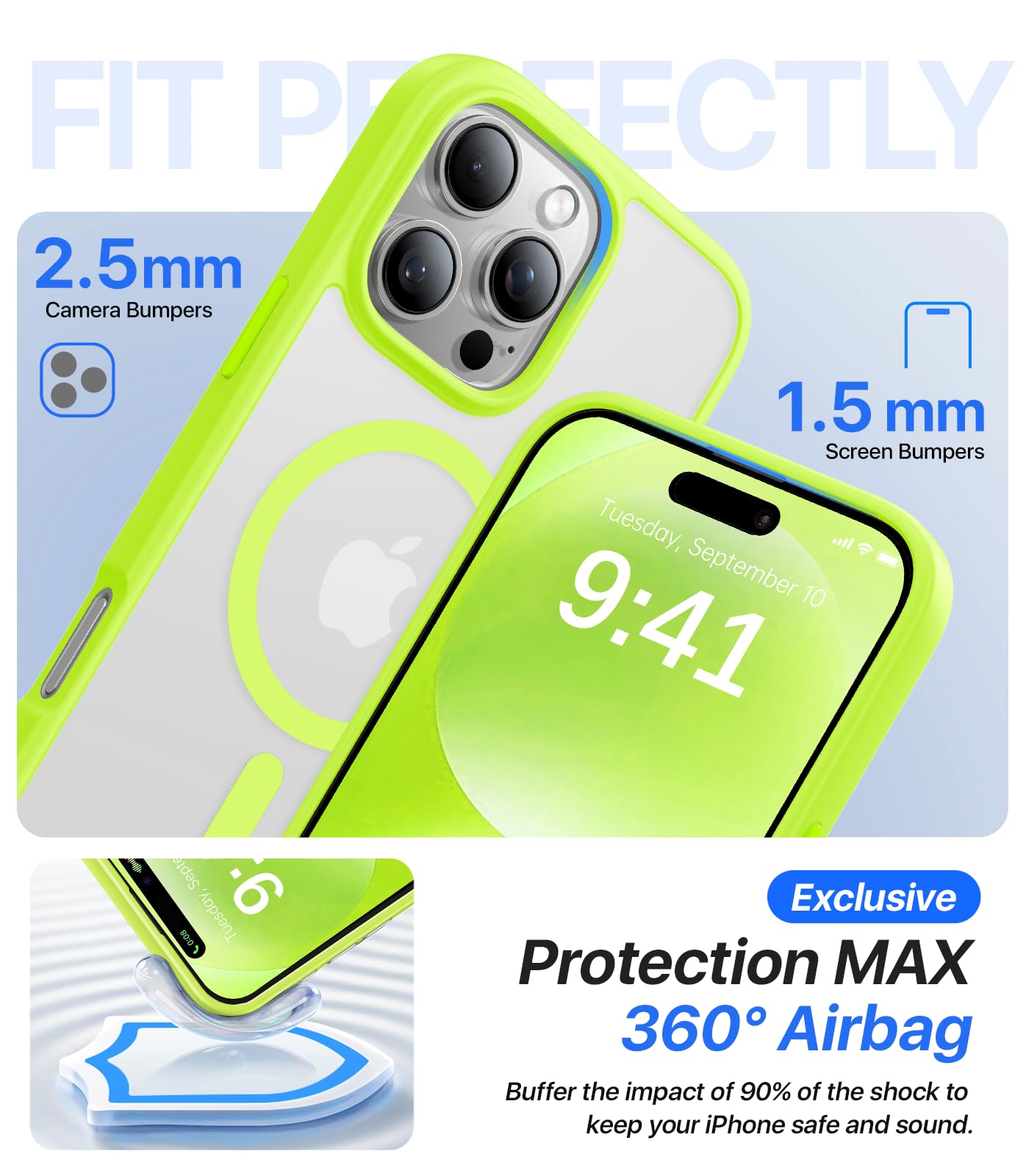 Aulofe Magnetic Shockproof For Iphone 16 Pro Max Case, Skin Friendly[Compatible With Magsafe] [Military Grade Protection] Transl