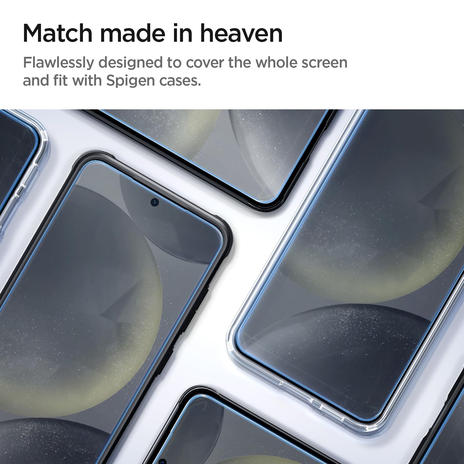 Spigen Tempered Glass Screen Protector [Glastr Ez Fit] Designed For Galaxy S24 Plus [Case Friendly]   2 Pack